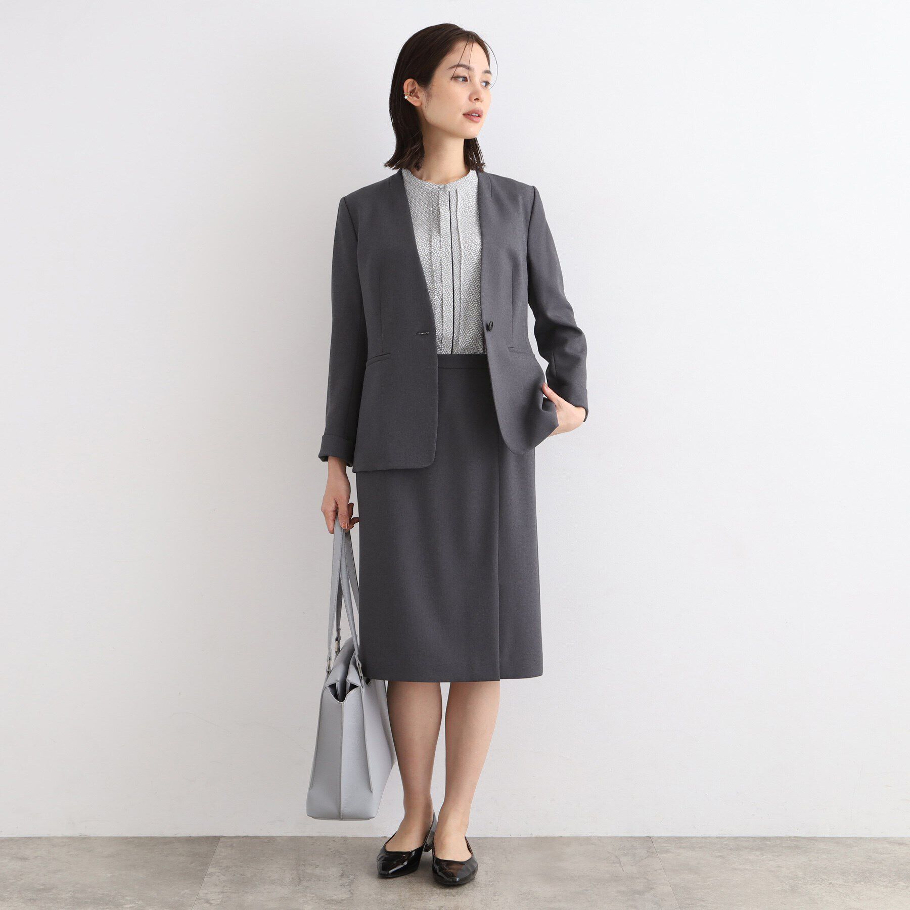 INDIVI「【定番スーツ／洗える／メランジ】ストレートスカート」|スーツ|