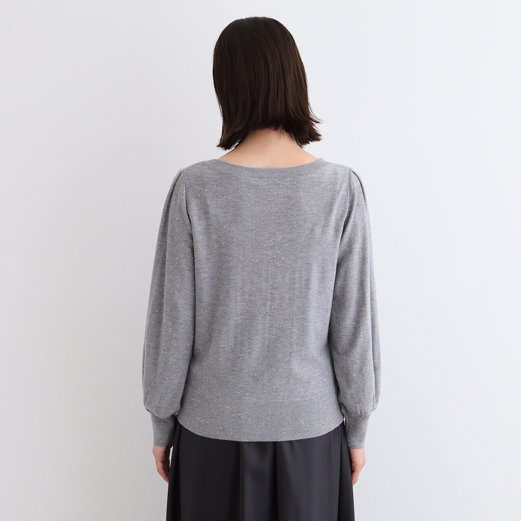 INDIVI「【洗える／スパンコール】パフスリーブニット」|ニット・セーター|
