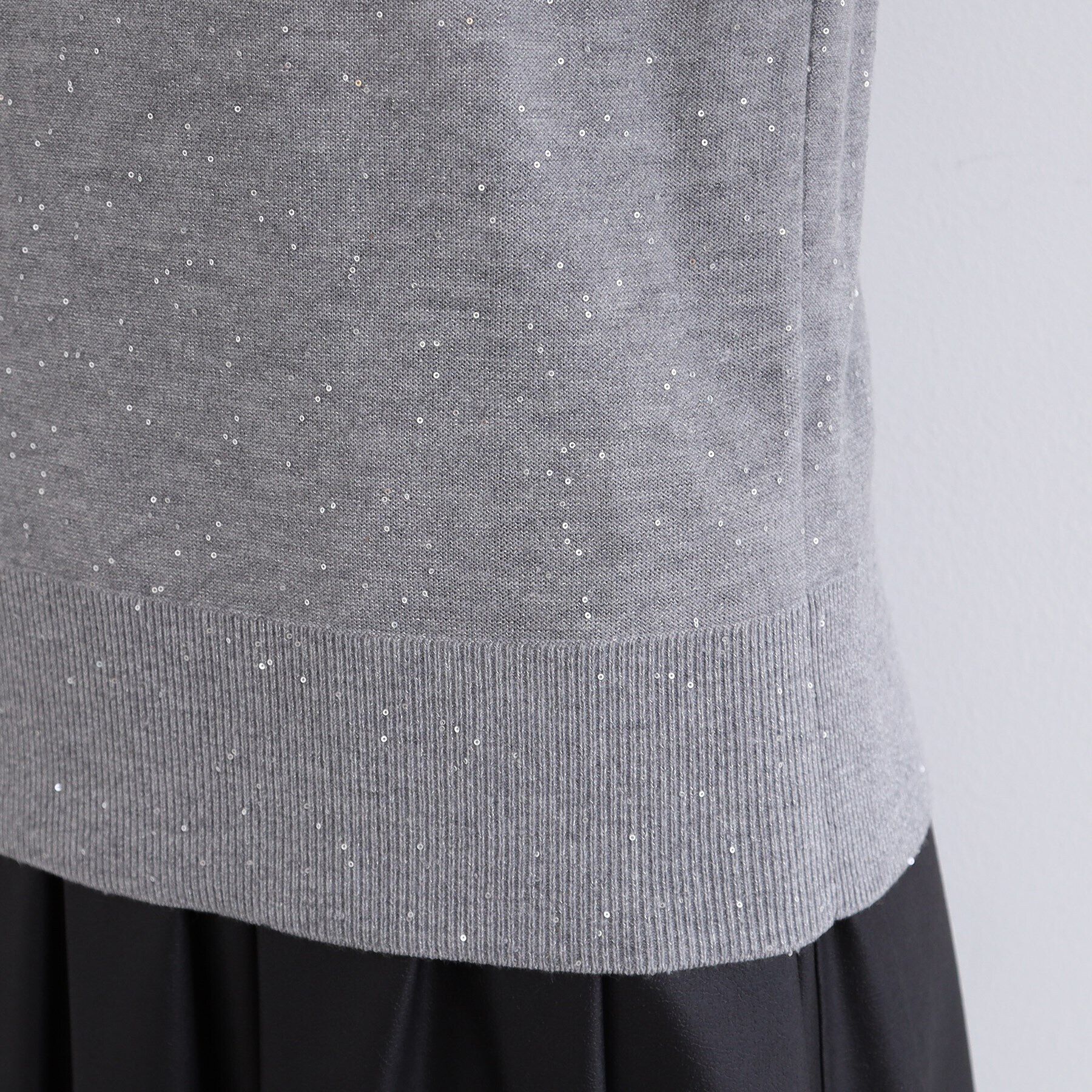 INDIVI「【洗える／スパンコール】パフスリーブニット」|ニット・セーター|