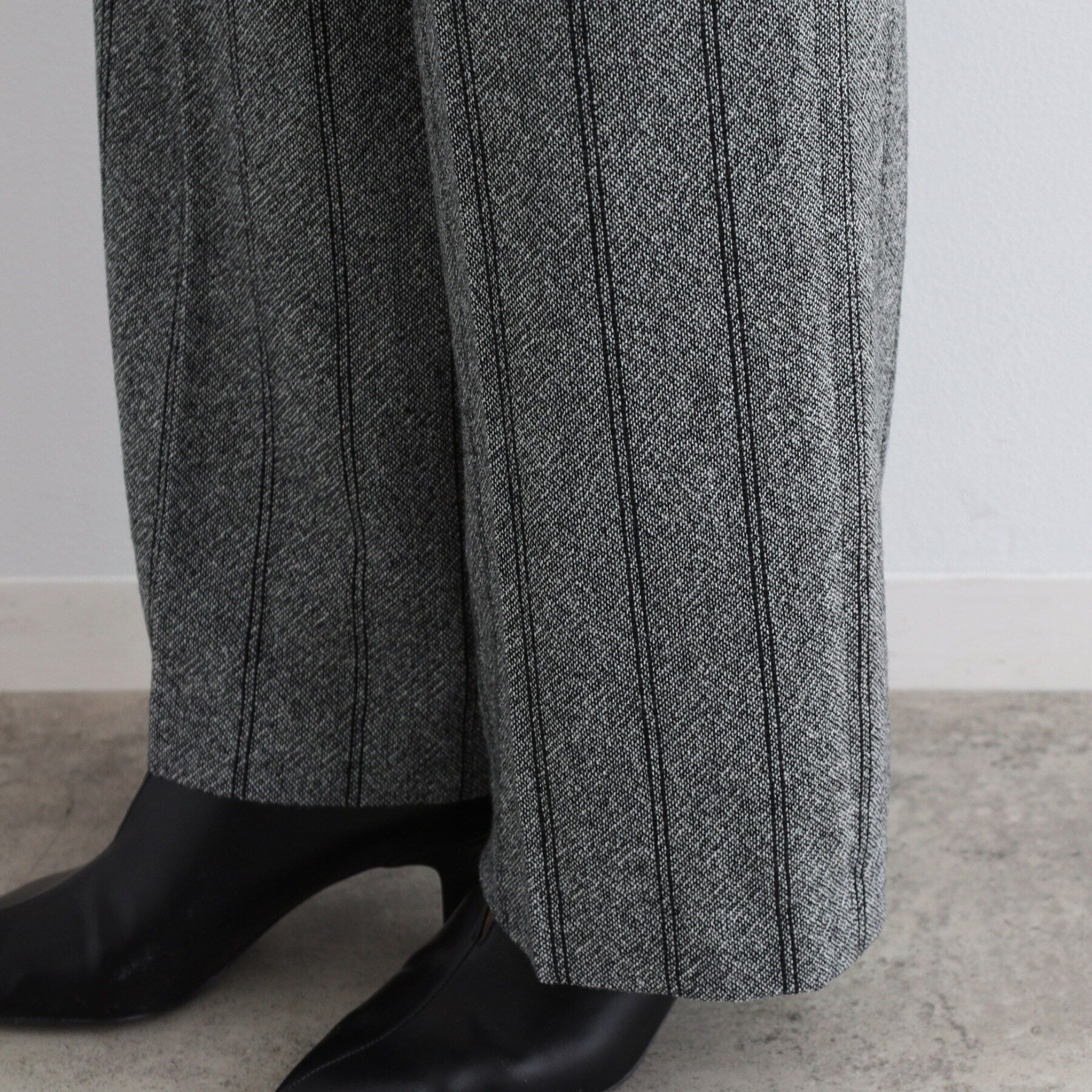 INDIVI「【日本製／インポート素材／SETUP可能】ストライプ柄ワイドパンツ」|その他|