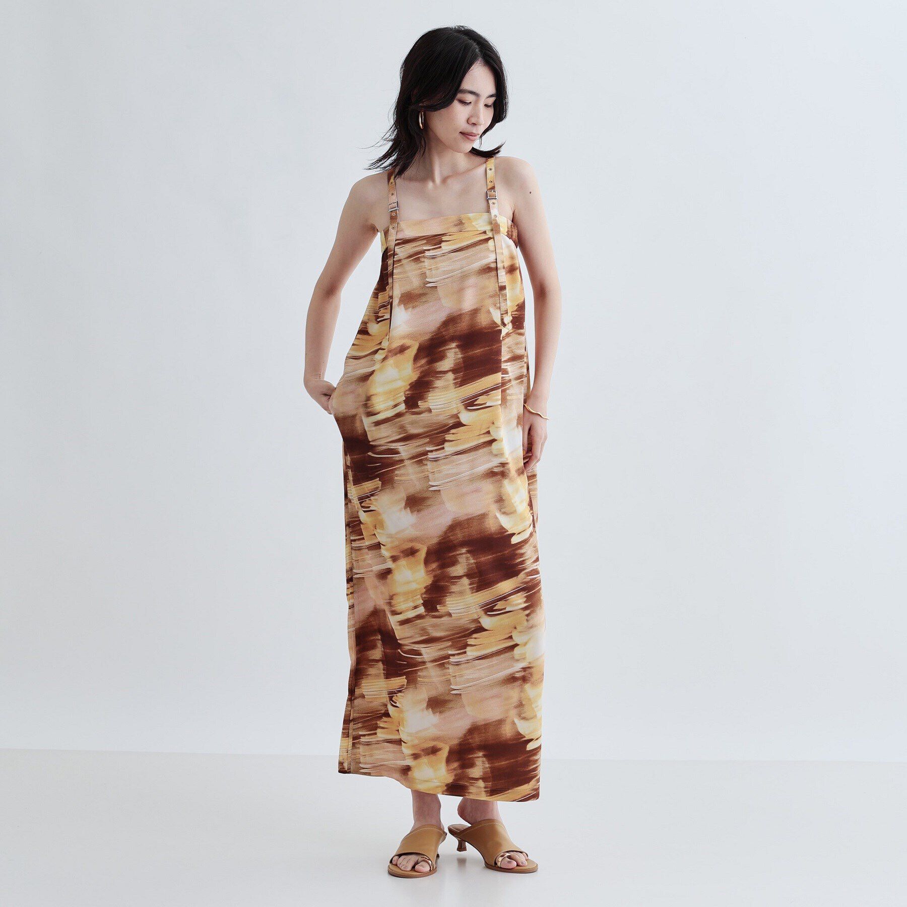 GALLEST「デジタルプリントキャミワンピース」|ワンピース|キャメルブラウン(0