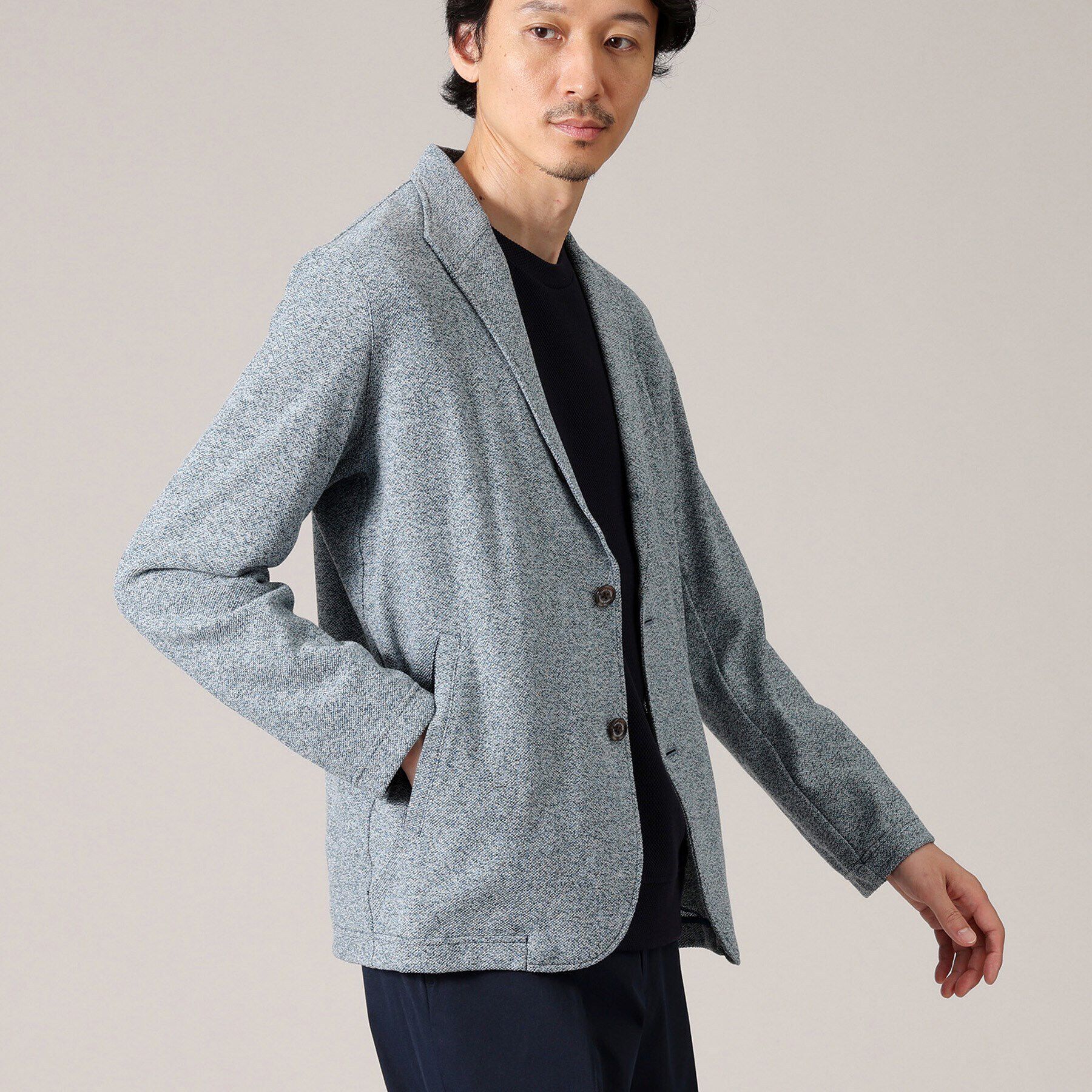 TAKEO KIKUCHI「【軽羽織/日本製】カネマサ メランジ 羽織ジャケット」|カーディガン|
