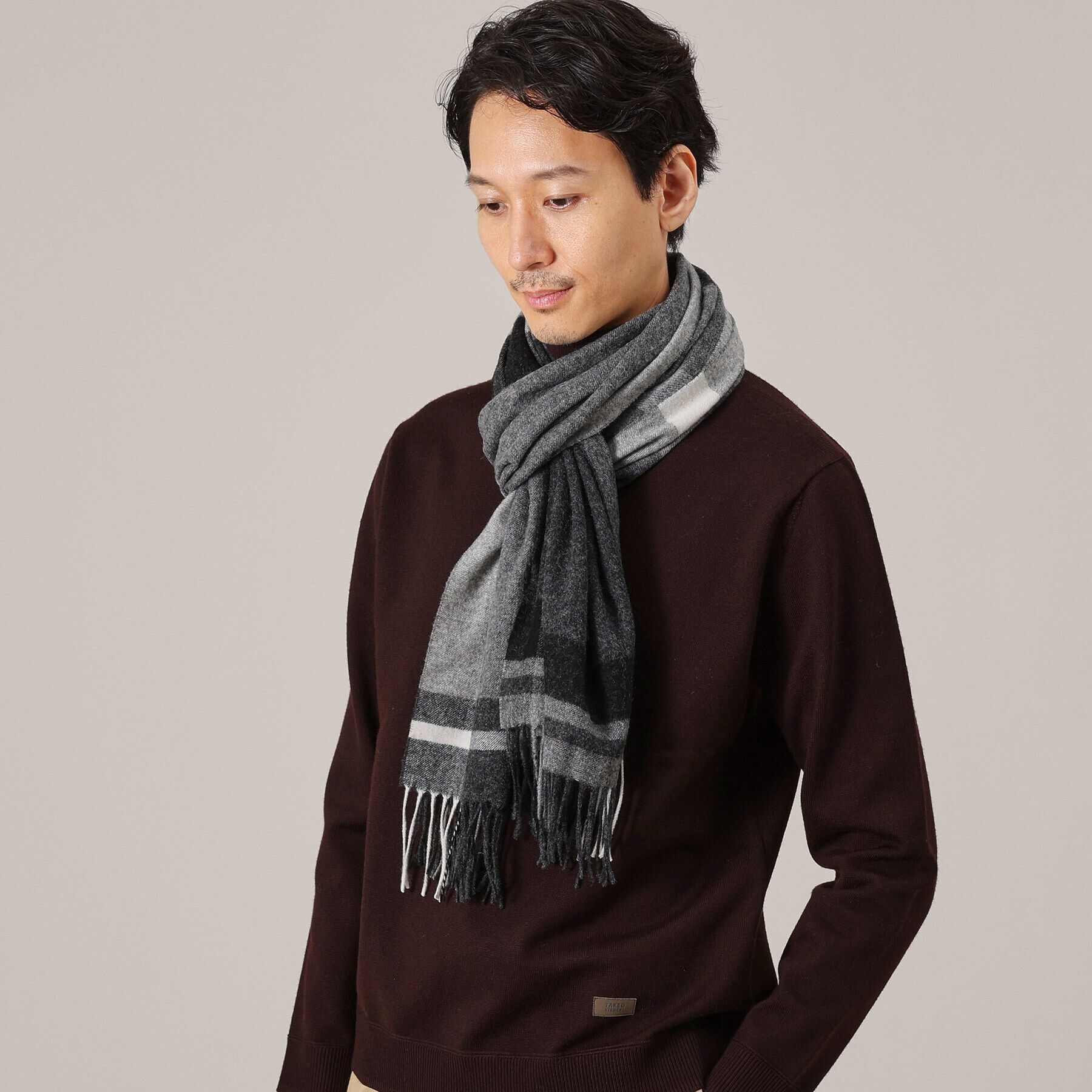 TAKEO KIKUCHI「【洗えるメリノウール混】タータンチェック マフラー」|ストール|