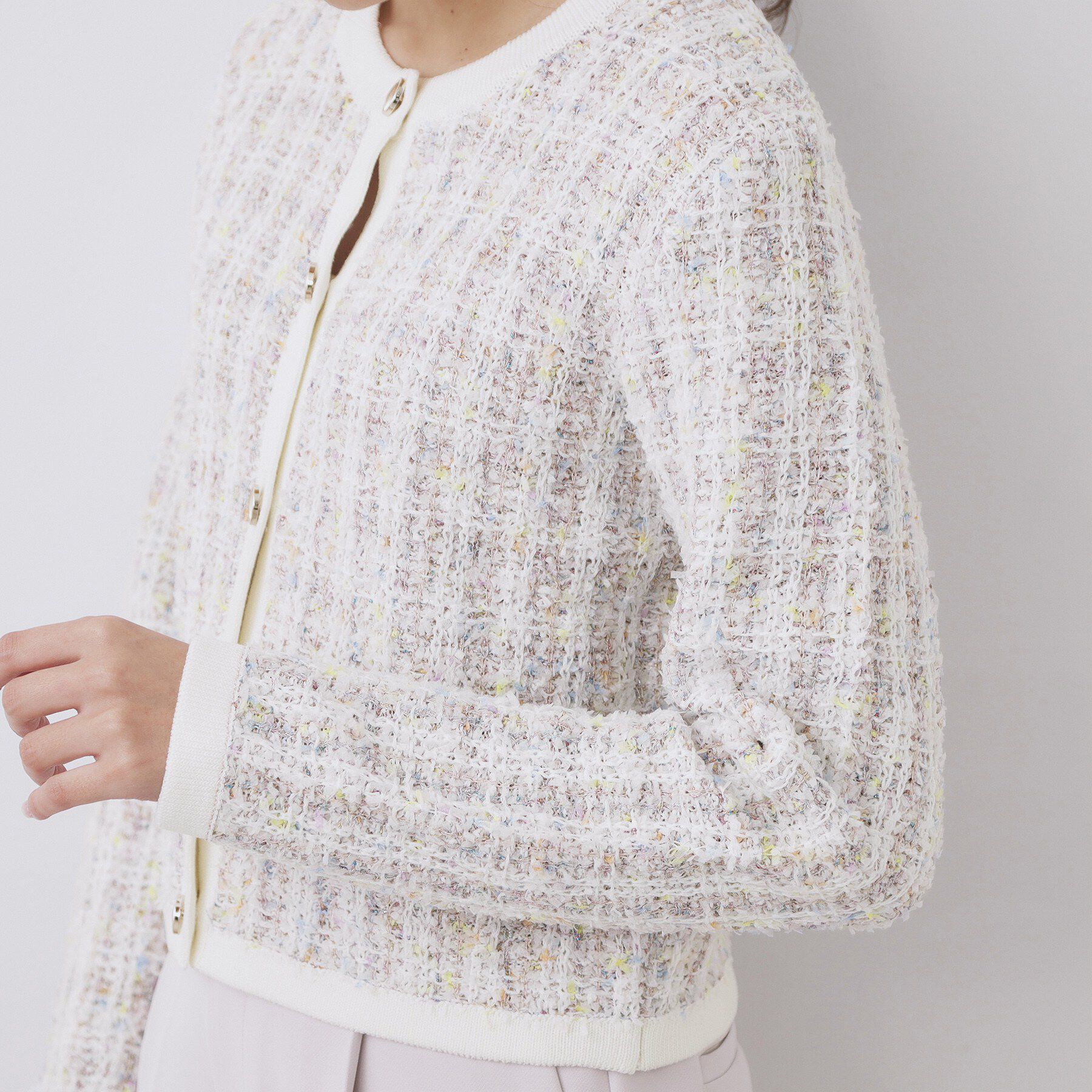 index「ファンシーヤーントリミングカーディガン【洗濯機OK】」|カーディガン|