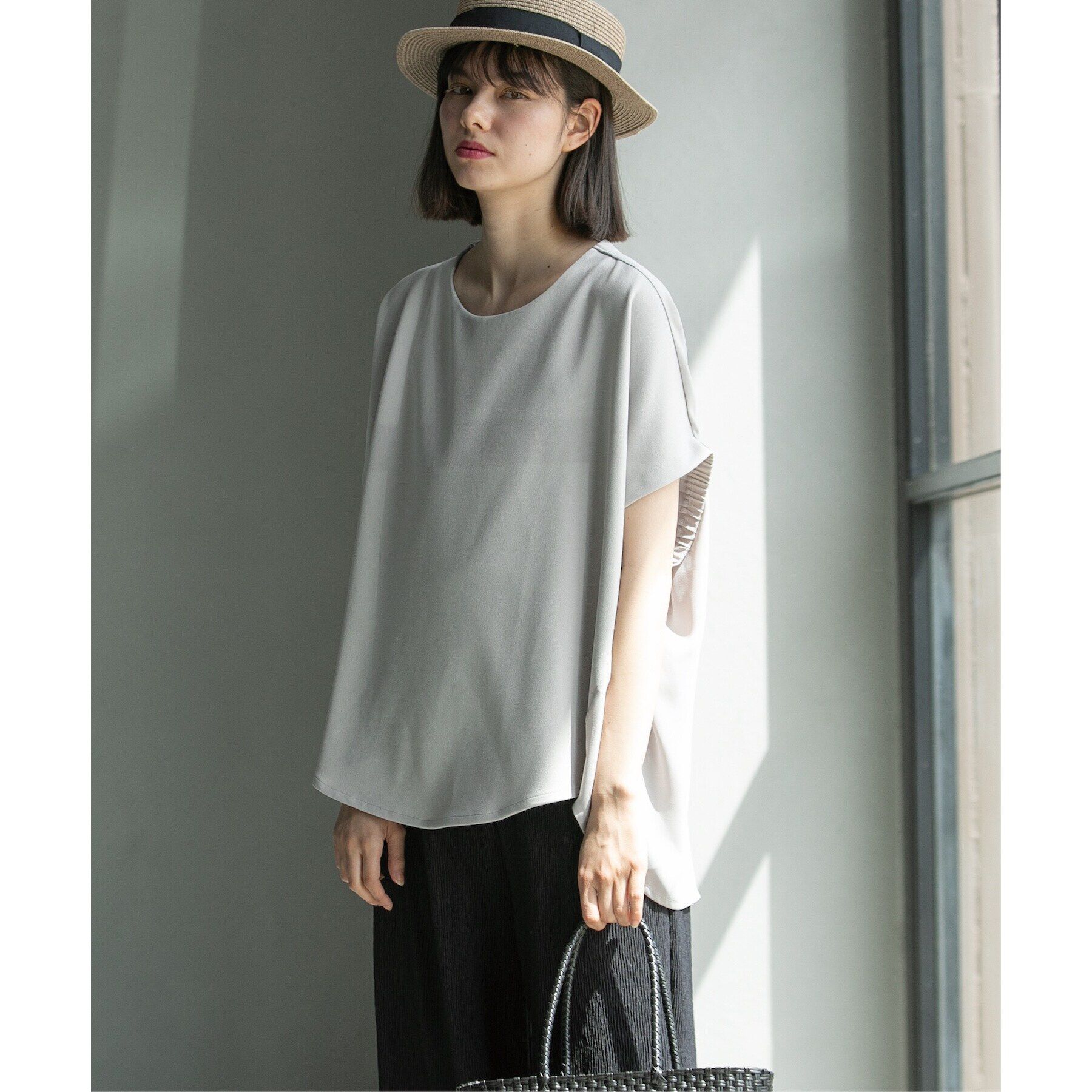 OPAQUE.CLIP「UV ドッキングドルマントップス【洗濯機洗い可】」|Tシャツ・カットソー|ライトグレー(011