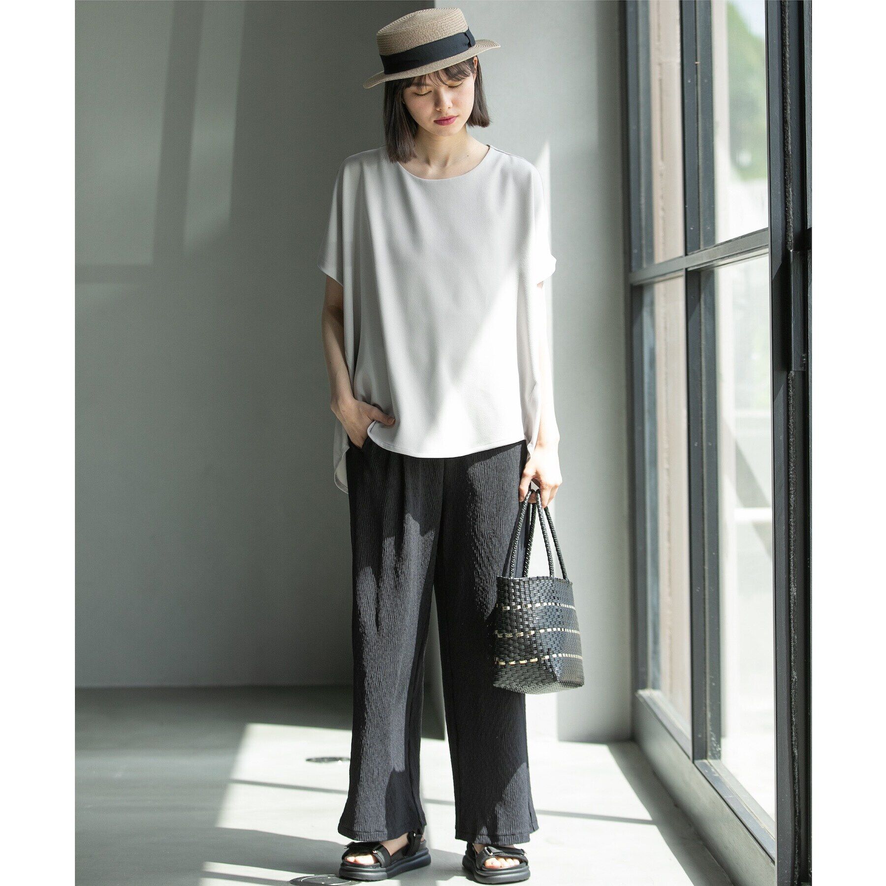 OPAQUE.CLIP「UV ドッキングドルマントップス【洗濯機洗い可】」|Tシャツ・カットソー|