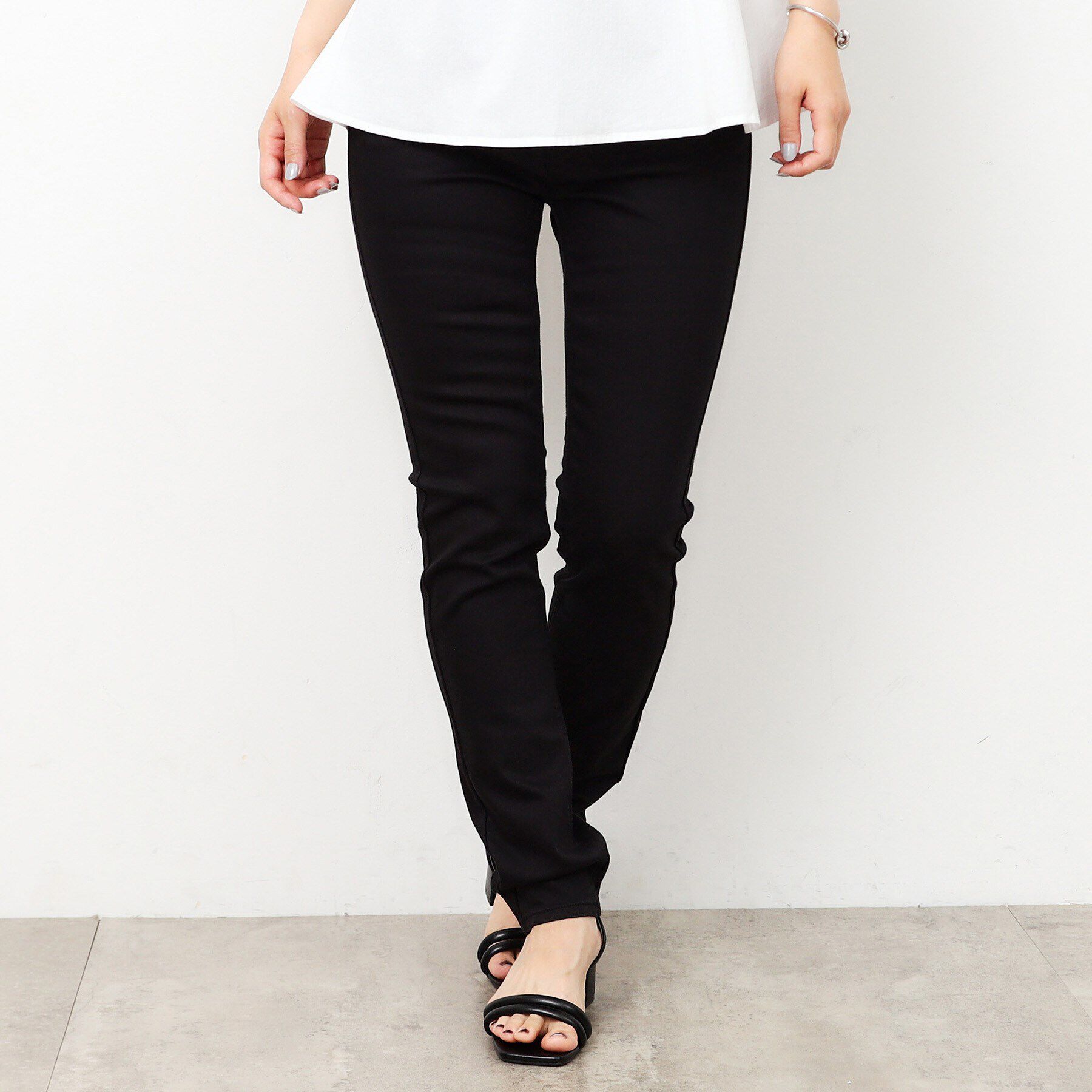 OPAQUE.CLIP「≪SS－LLsize≫スキニーデニムパンツ【洗濯機洗い可】」|その他|ブラック(019)