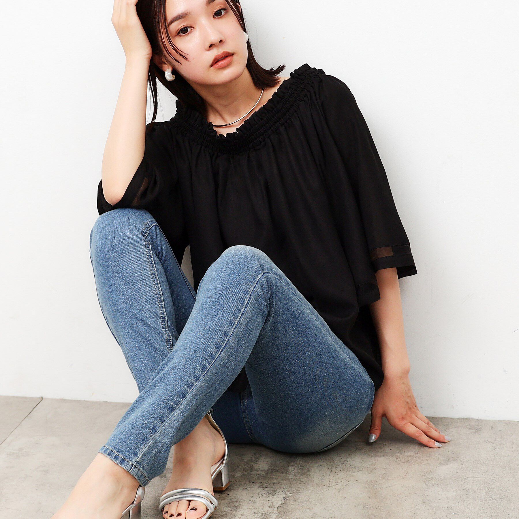 OPAQUE.CLIP「≪SS－LLsize≫スキニーデニムパンツ【洗濯機洗い可】」|その他|ブルー(092)