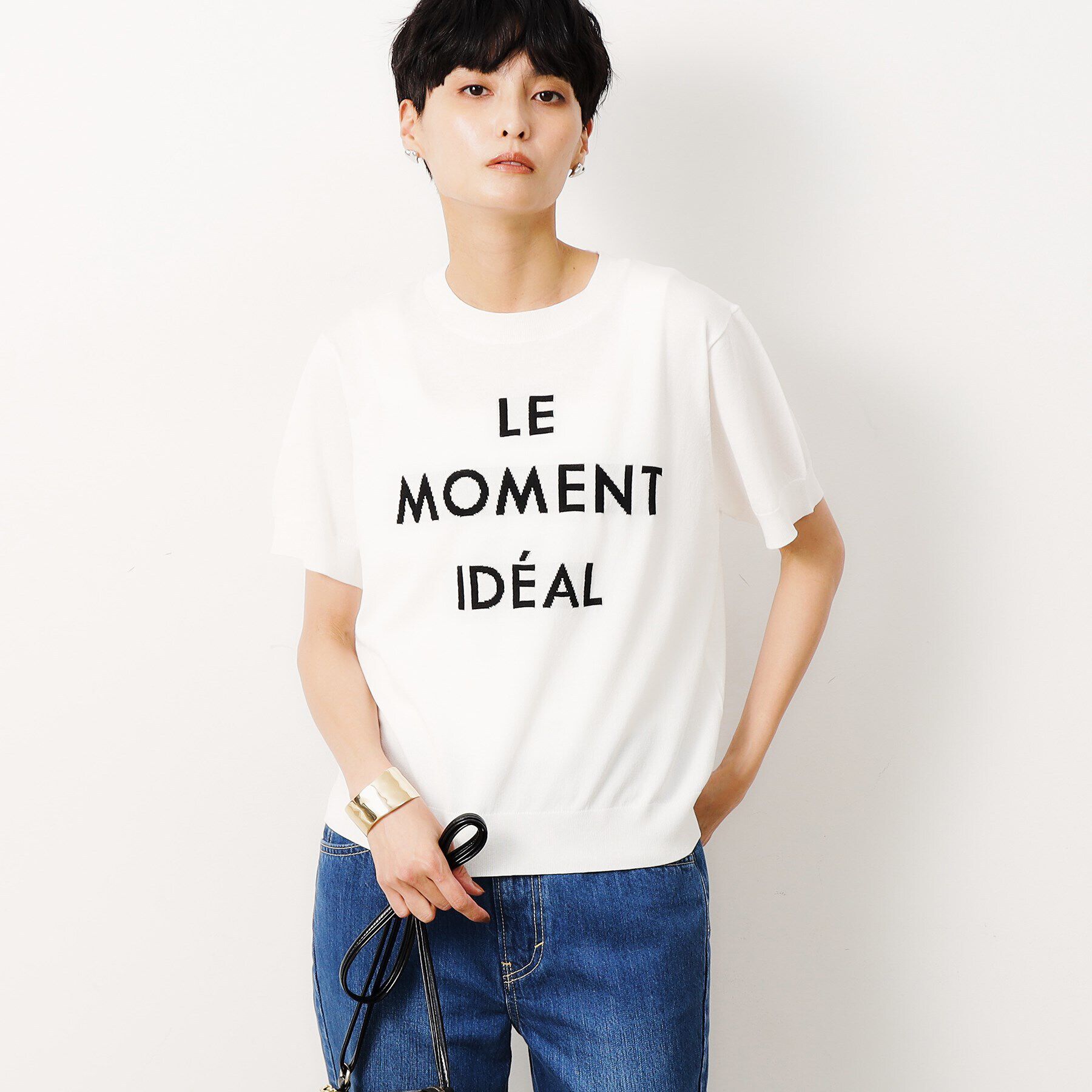 OPAQUE.CLIP「《美人百花掲載》UV ロゴジャカードニット【抗ピル/洗濯機洗い可】」|ニット・セーター|