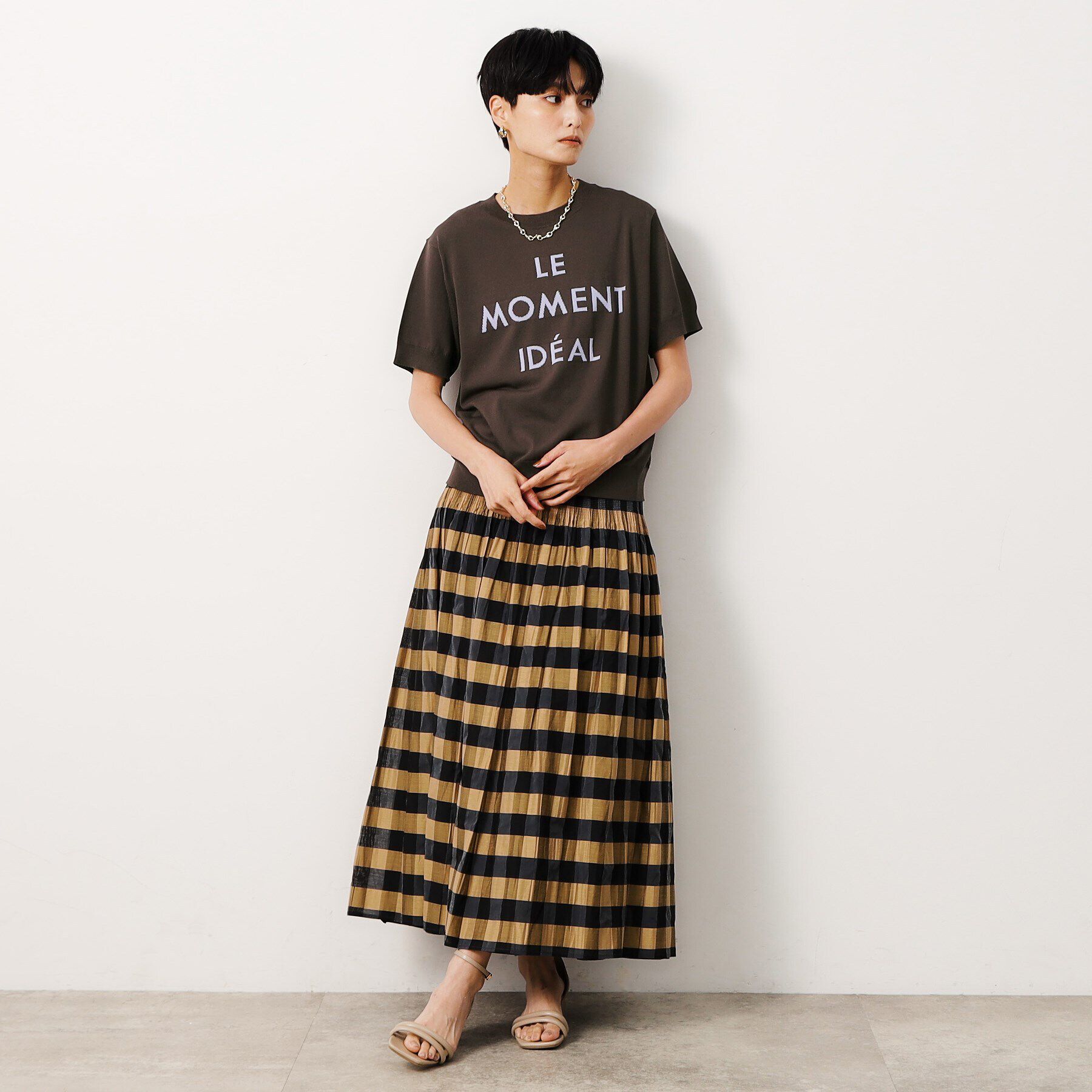 OPAQUE.CLIP「《美人百花掲載》UV ロゴジャカードニット【抗ピル/洗濯機洗い可】」|ニット・セーター|