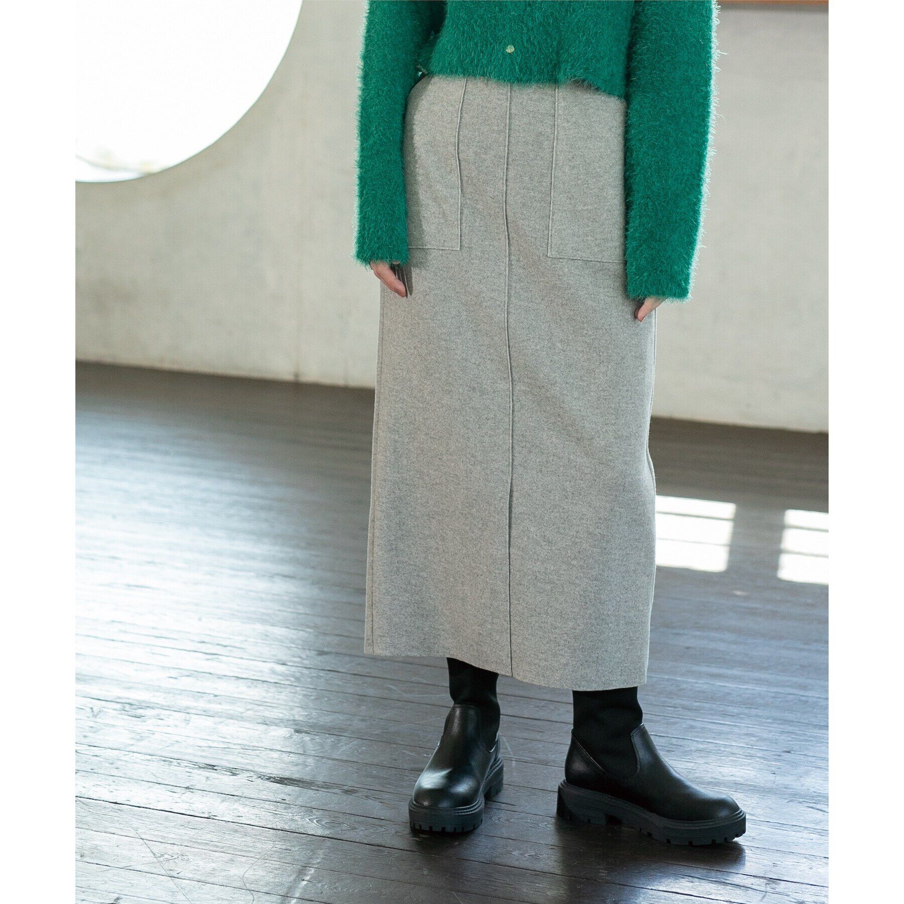 OPAQUE.CLIP「《S-LLsize/7color》ウールライクストレッチタイトスカート【洗濯機洗い可】」|スカート|