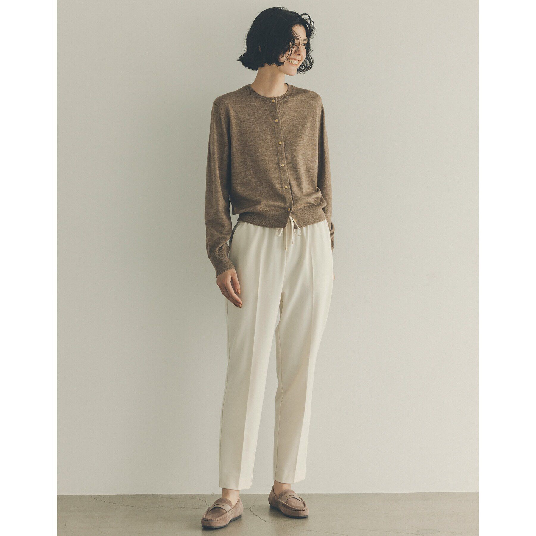 OPAQUE.CLIP「《SS-LLsize》裏起毛ストレッチイージーテーパードパンツ【蓄熱素材/洗濯機洗い可】」|その他|