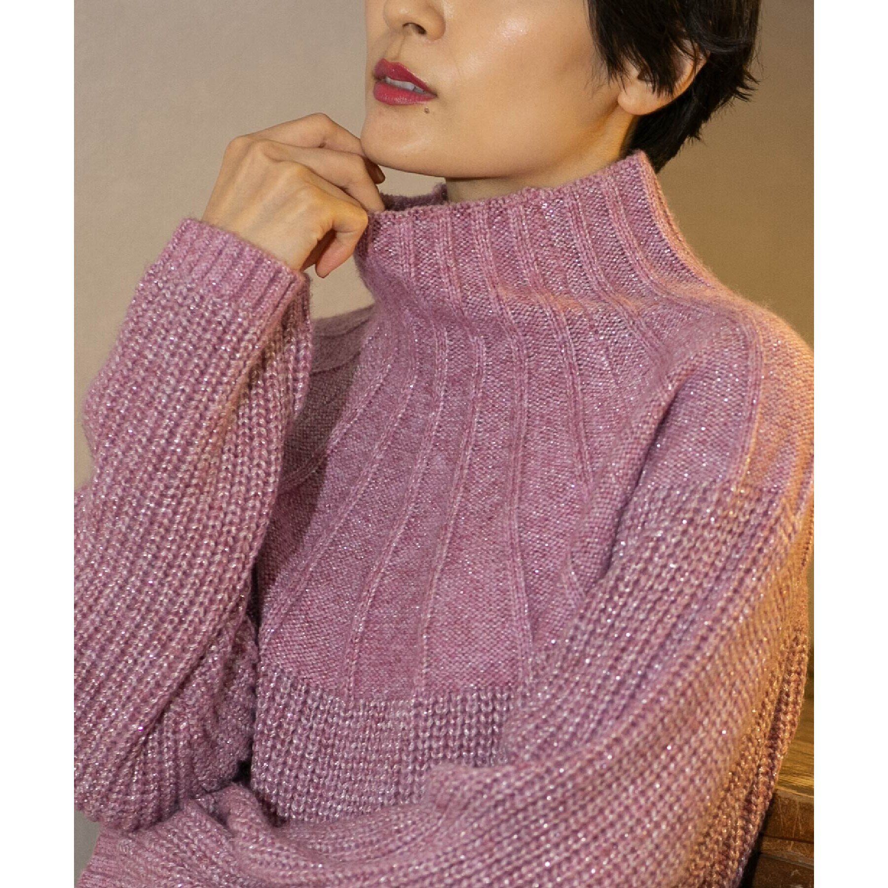 OPAQUE.CLIP「ラメ混ハイネックニット【洗濯機洗い可】」|ニット・セーター|