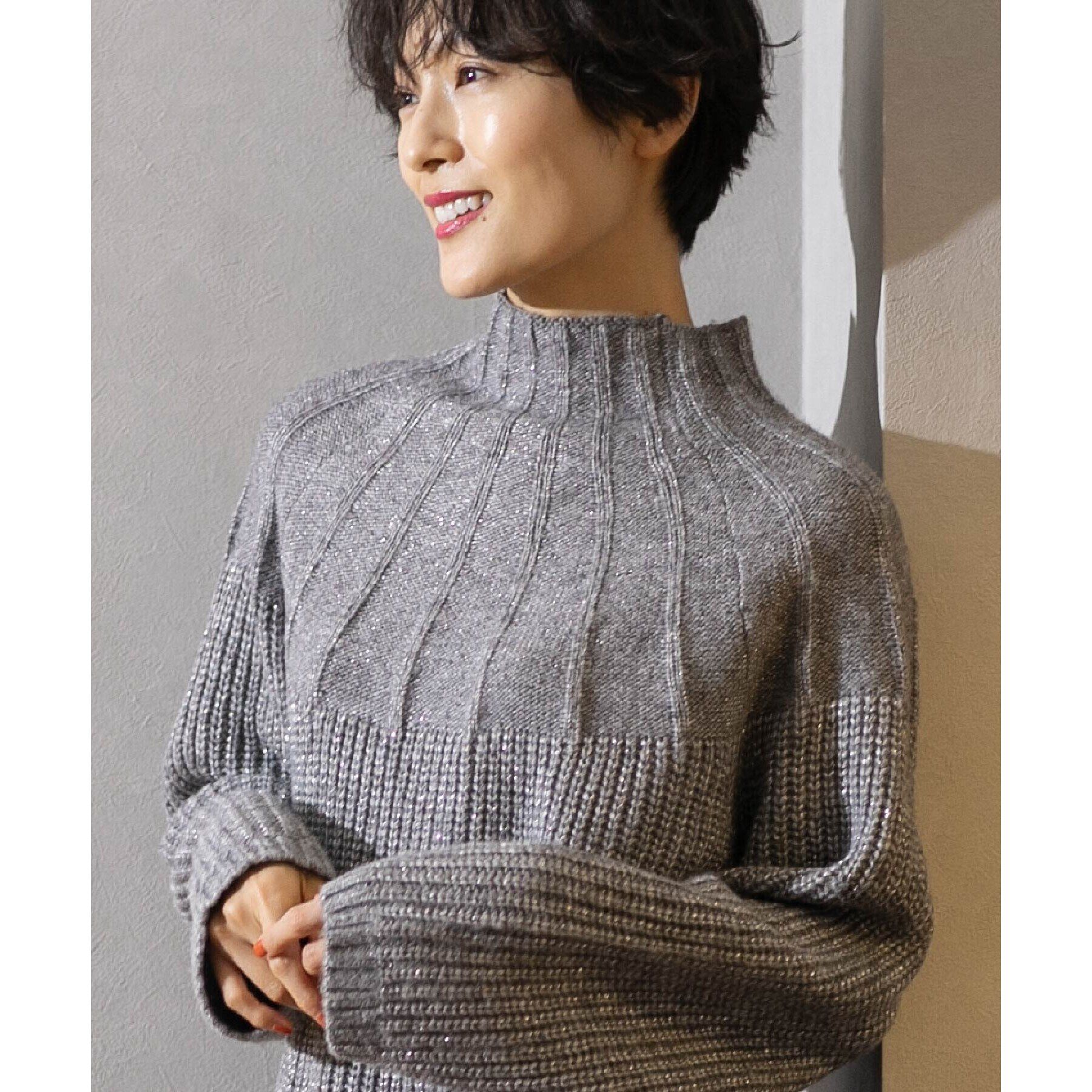 OPAQUE.CLIP「ラメ混ハイネックニット【洗濯機洗い可】」|ニット・セーター|