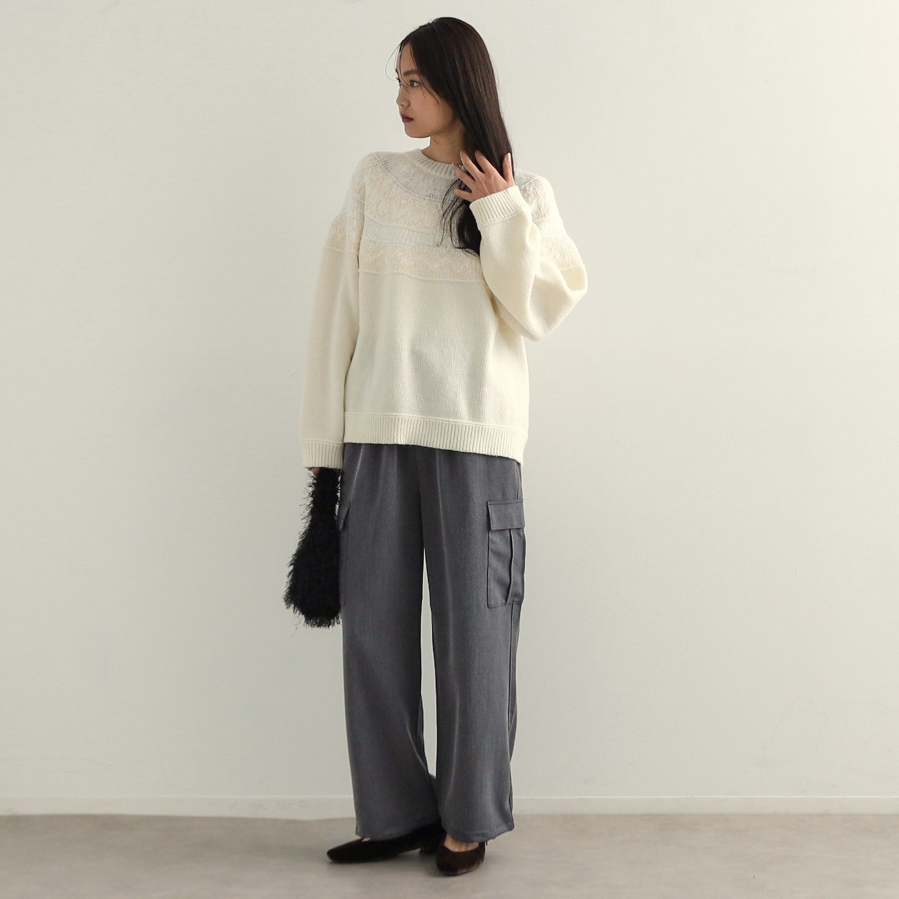 OPAQUE.CLIP「ヘリンボーンイージーカーゴパンツ【洗濯機洗い可】」|その他|