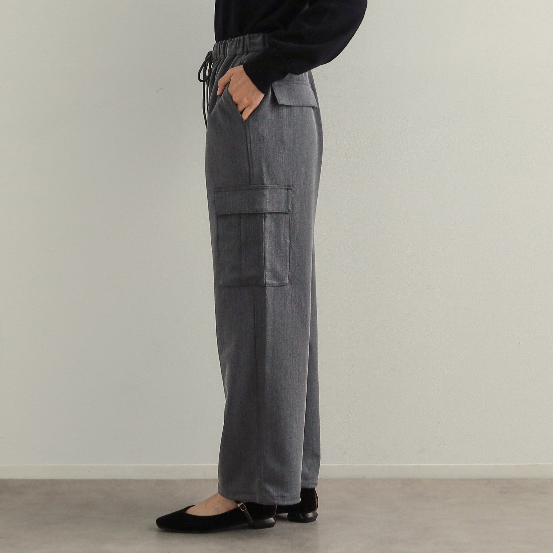 OPAQUE.CLIP「ヘリンボーンイージーカーゴパンツ【洗濯機洗い可】」|その他|