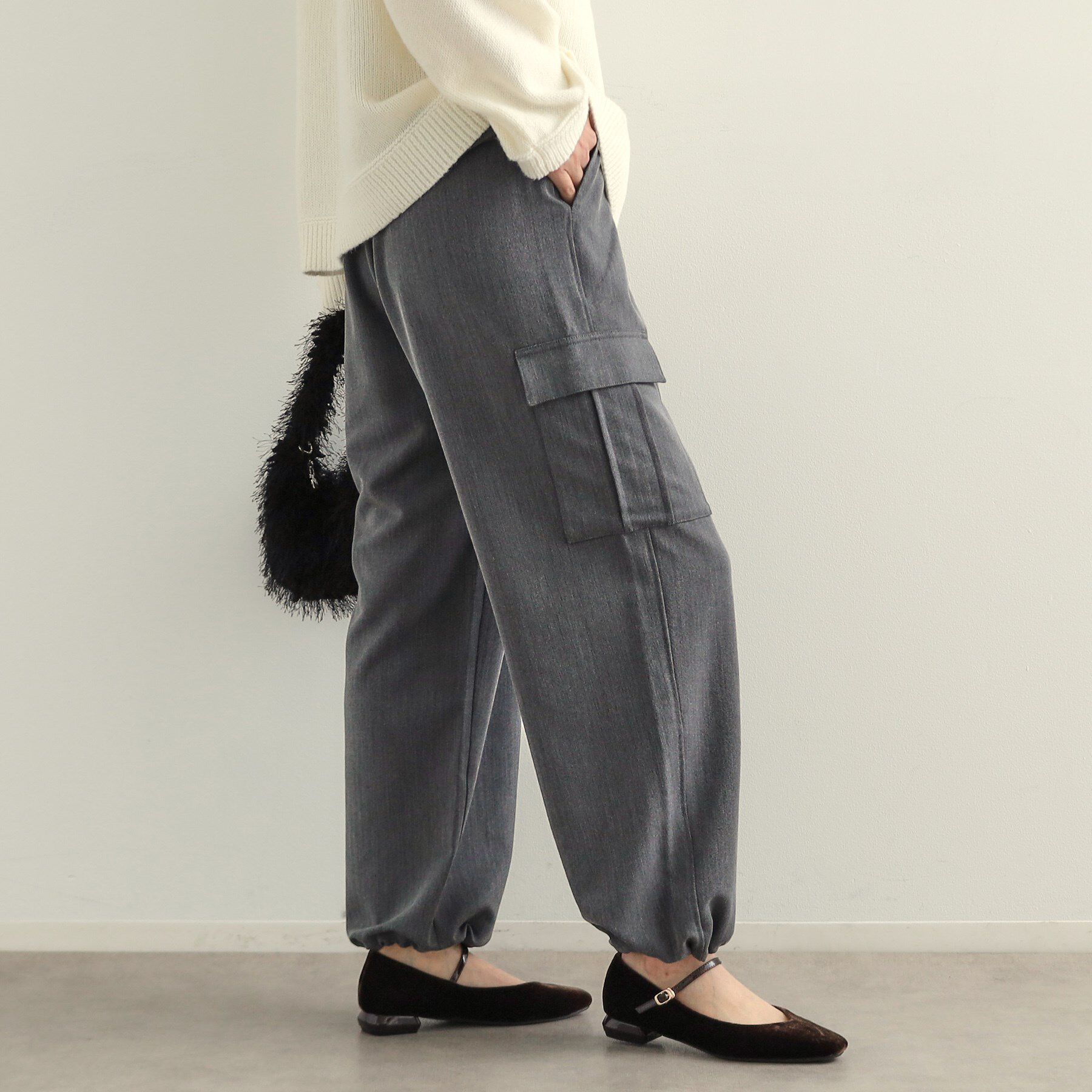 OPAQUE.CLIP「ヘリンボーンイージーカーゴパンツ【洗濯機洗い可】」|その他|