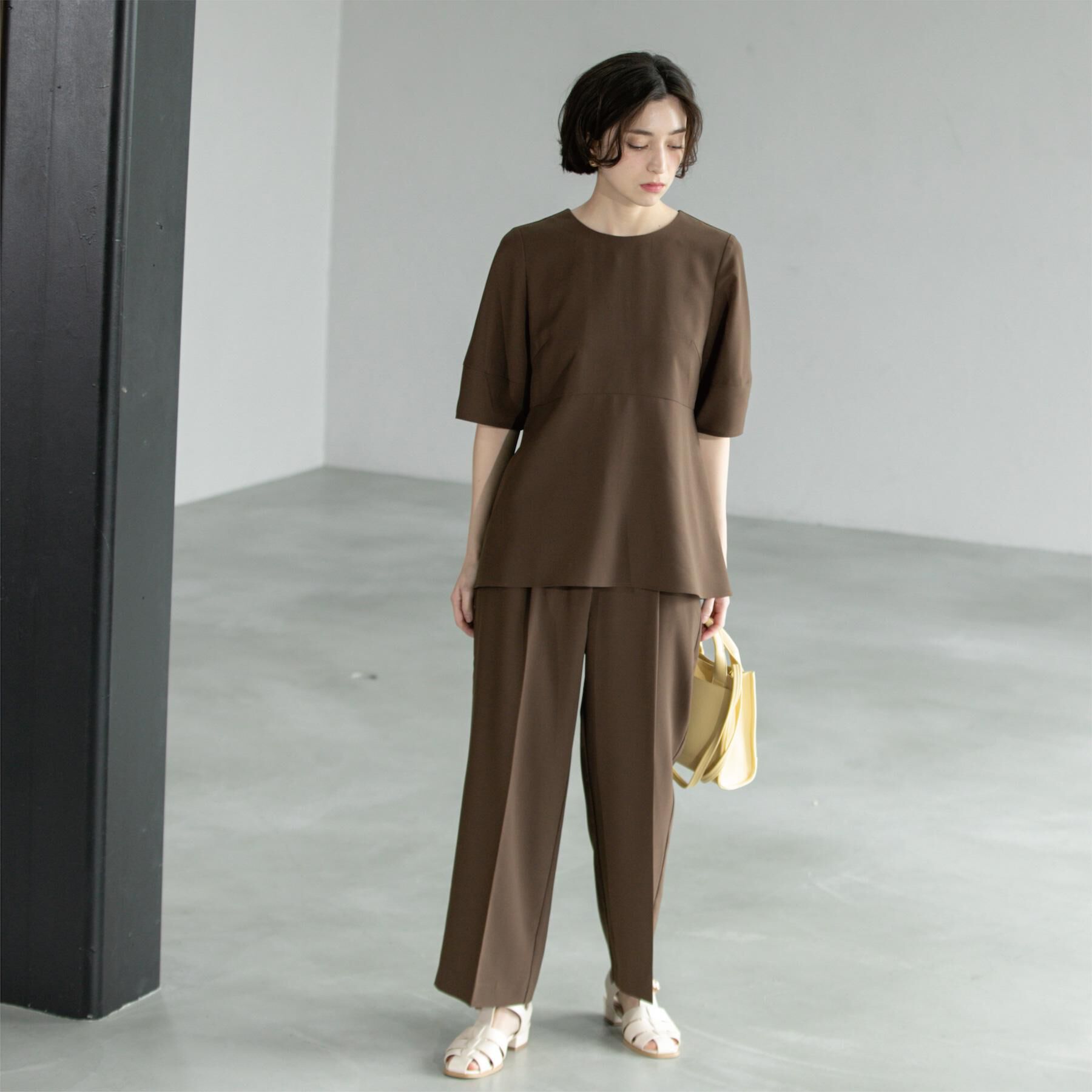 OPAQUE.CLIP「《6色展開》ストレッチペプラムブラウス/セットアップ対応【洗濯機洗い可/防シワ】」|シャツ・ブラウス|