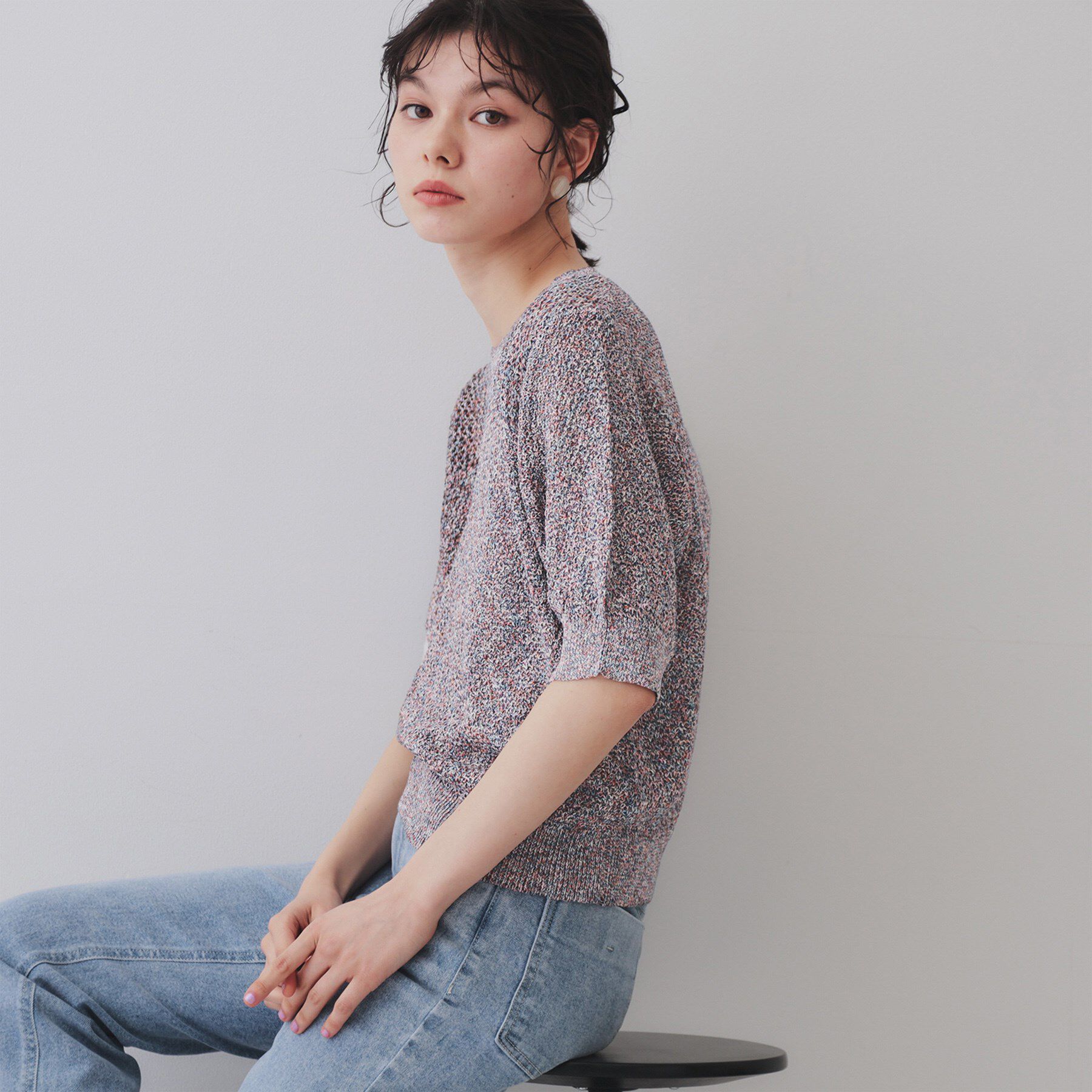 OPAQUE.CLIP「MIXヤーンカラーニット【洗濯機洗い可／抗ピル】」|ニット・セーター|