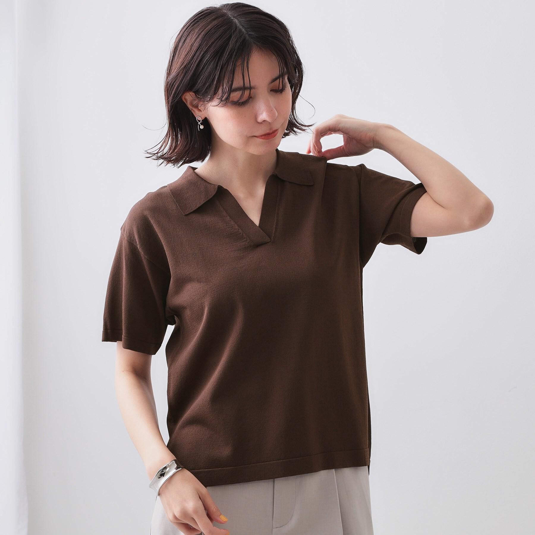 OPAQUE.CLIP「スキッパーニット【UV/接触冷感/抗ピル/洗濯機洗い可】」|ニット・セーター|