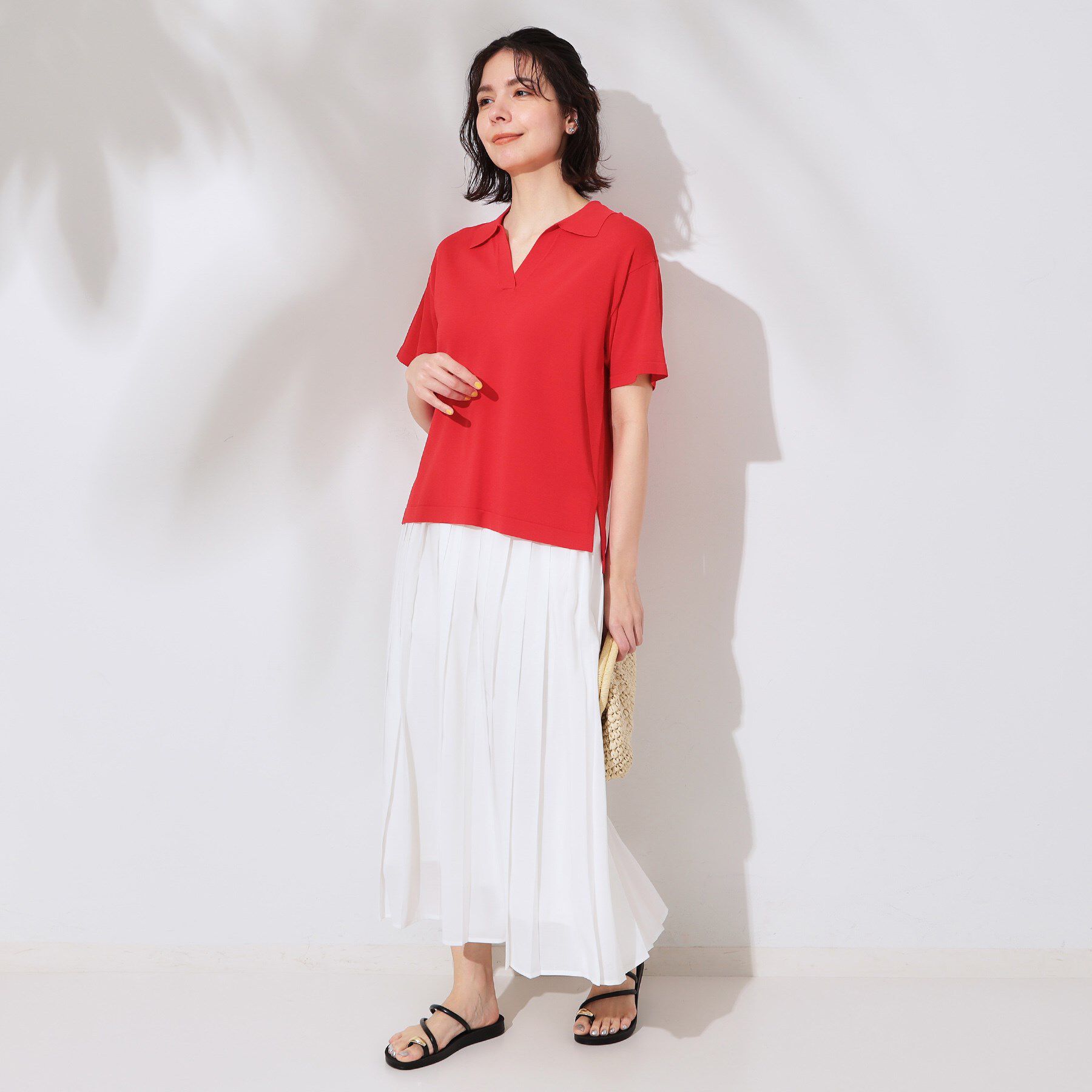 OPAQUE.CLIP「スキッパーニット【UV/接触冷感/抗ピル/洗濯機洗い可】」|ニット・セーター|