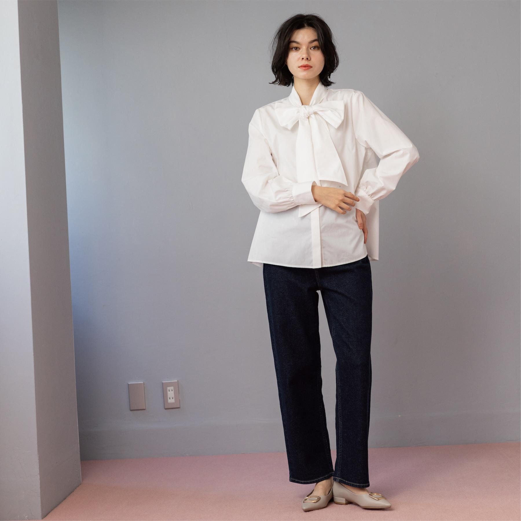 OPAQUE.CLIP「≪通勤・セレモニー対応≫ボウタイシャツブラウス【洗濯機OK】」|シャツ・ブラウス|