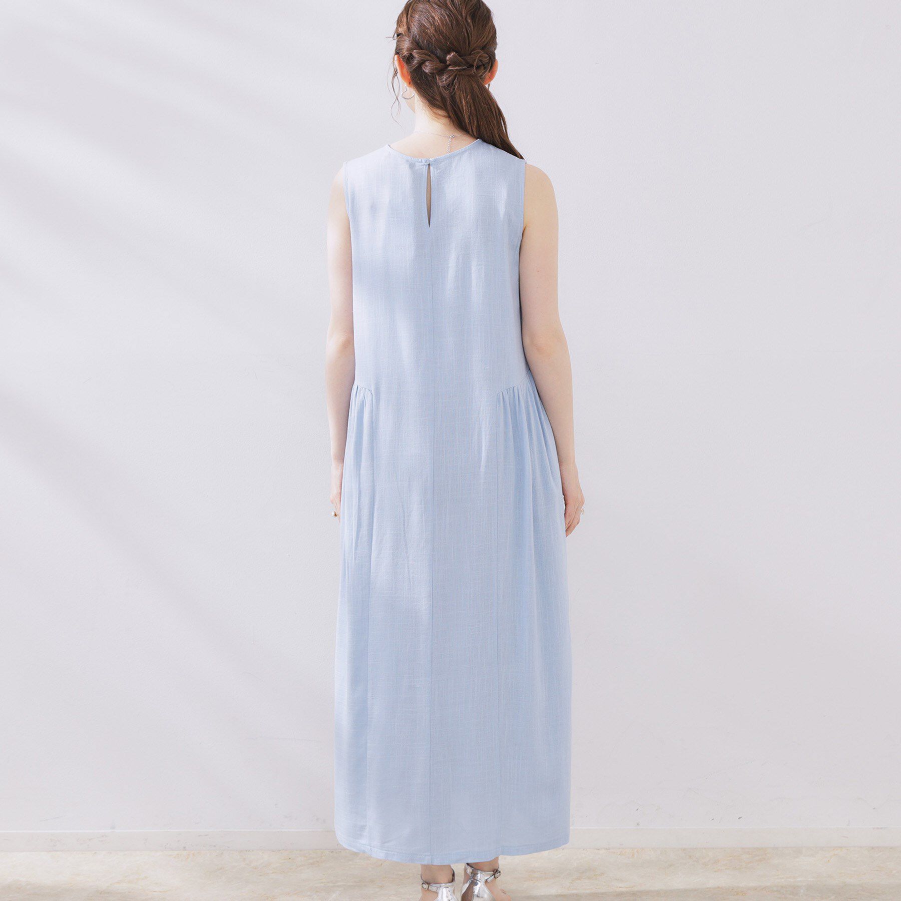 Couture broach「麻混フレアデザインワンピース」|ワンピース|