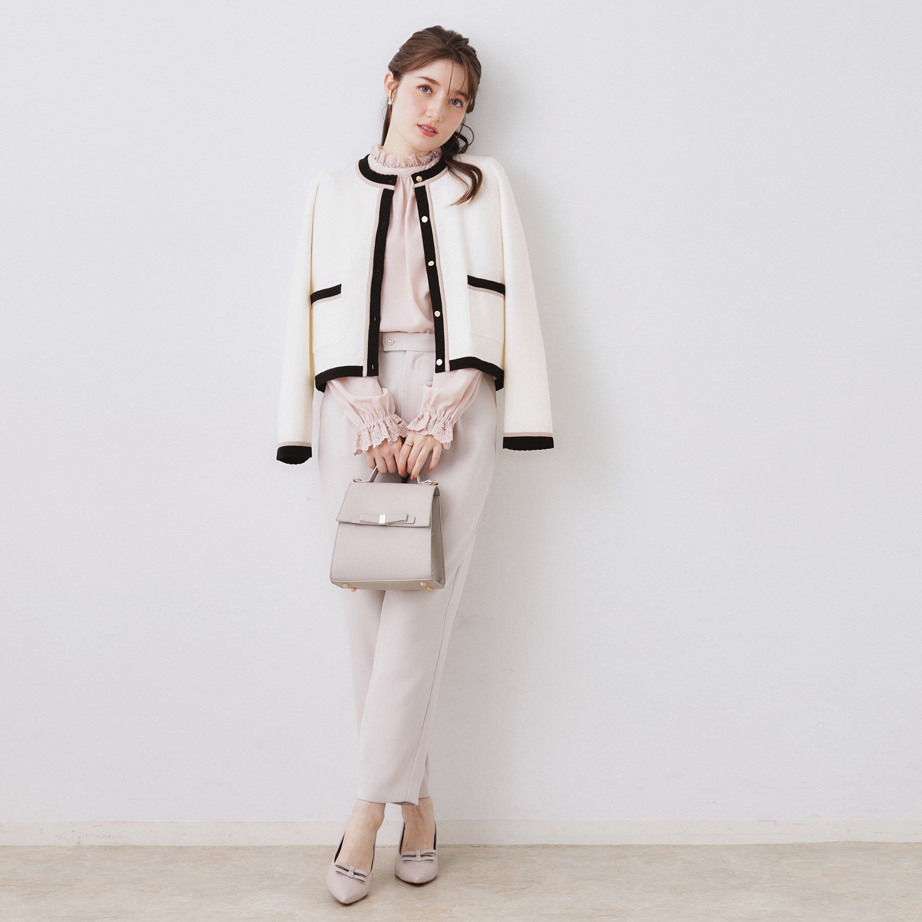 Couture broach「【通勤・着映え】配色 総針カーディ」|カーディガン|