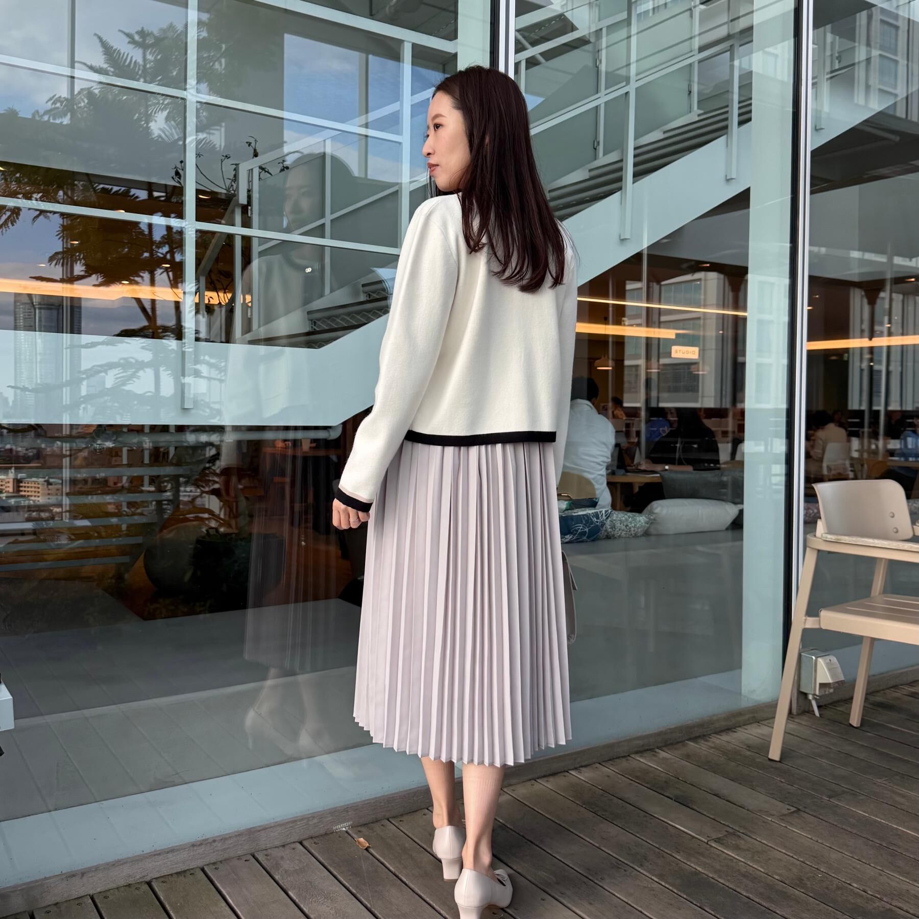 Couture broach「【通勤・着映え】配色 総針カーディ」|カーディガン|