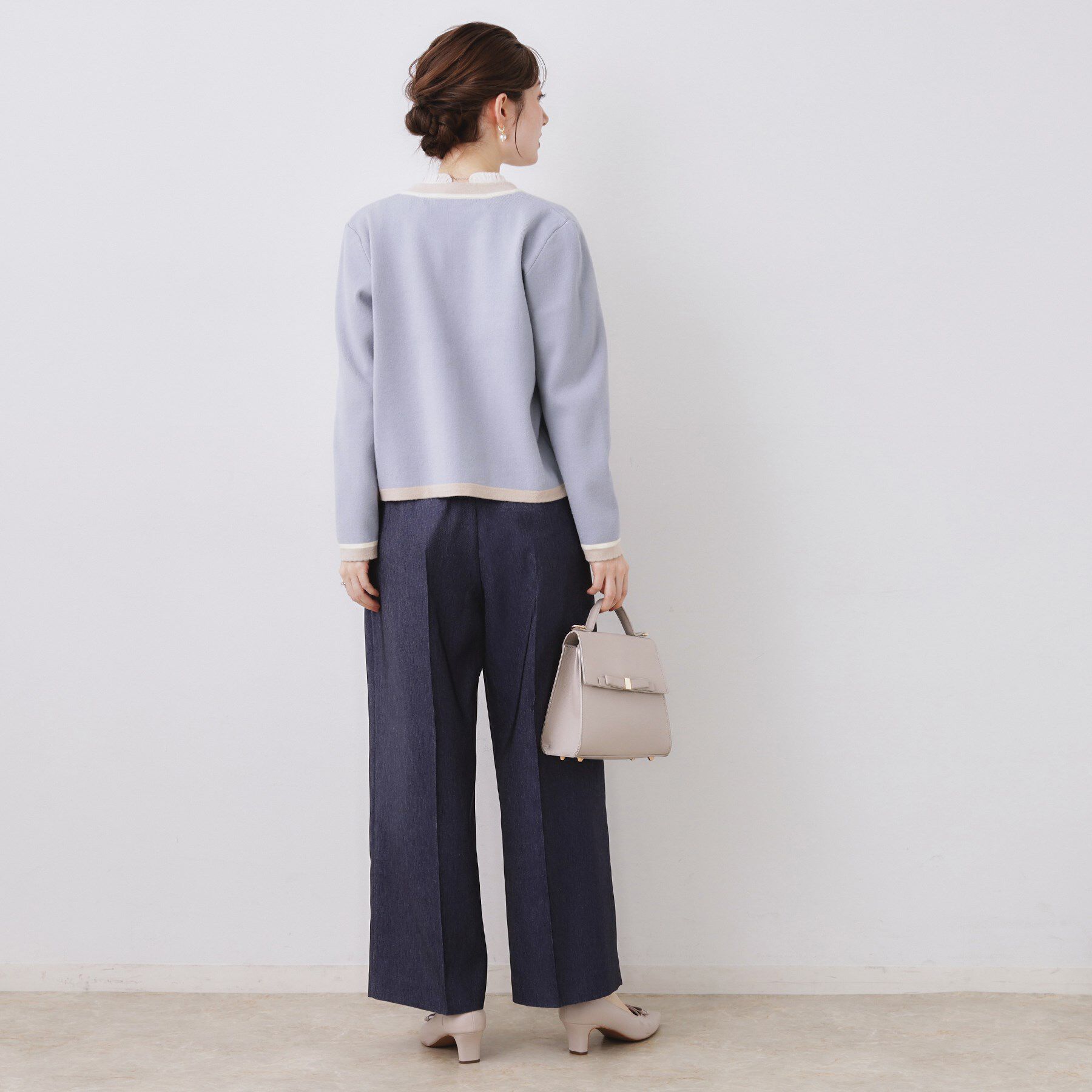 Couture broach「【通勤・着映え】配色 総針カーディ」|カーディガン|