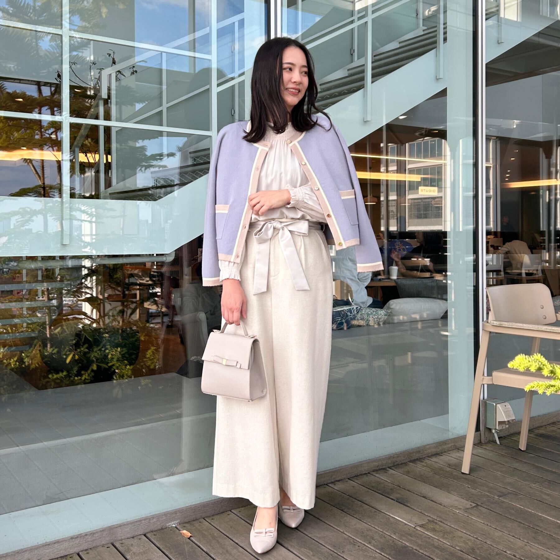 Couture broach「【通勤・着映え】配色 総針カーディ」|カーディガン|