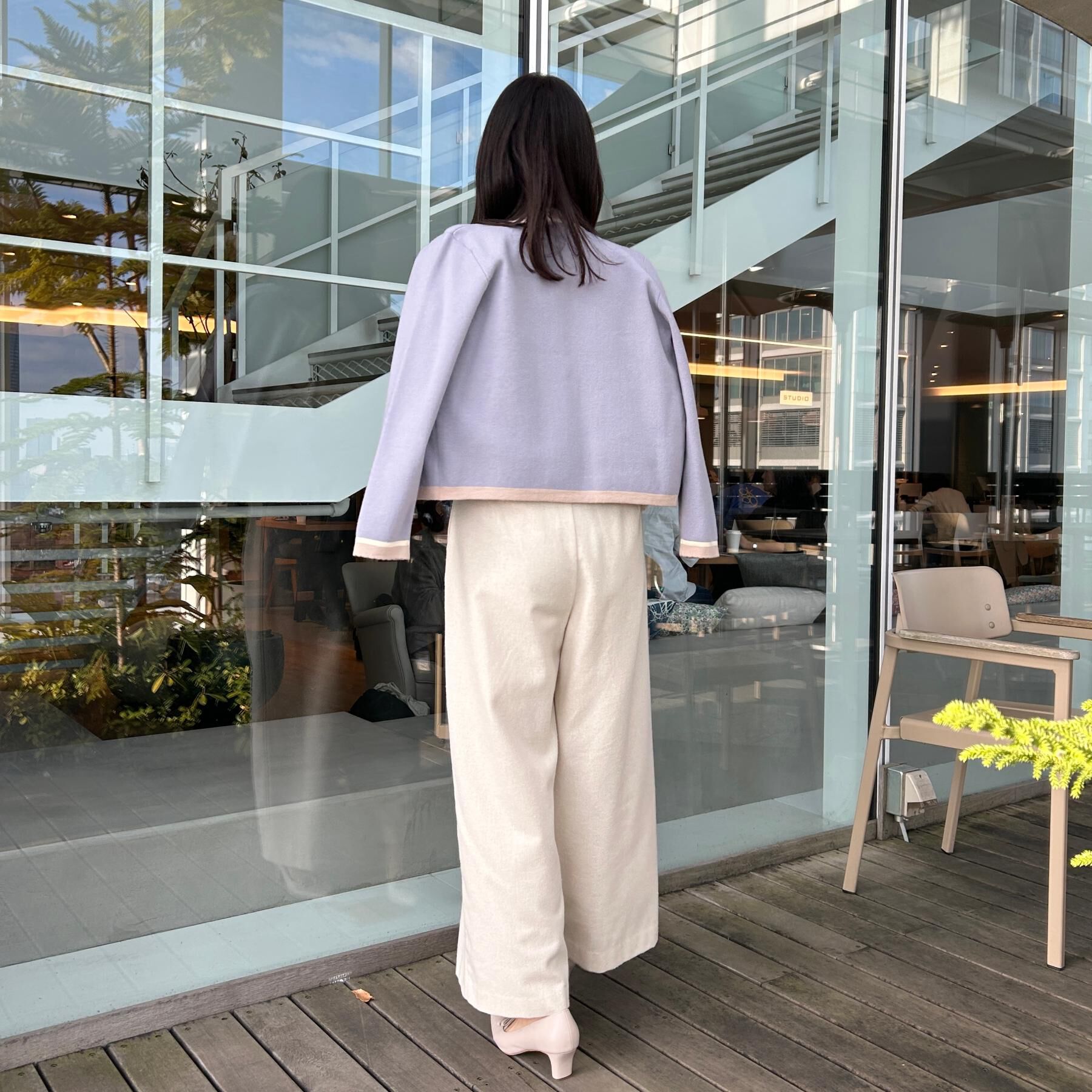 Couture broach「【通勤・着映え】配色 総針カーディ」|カーディガン|