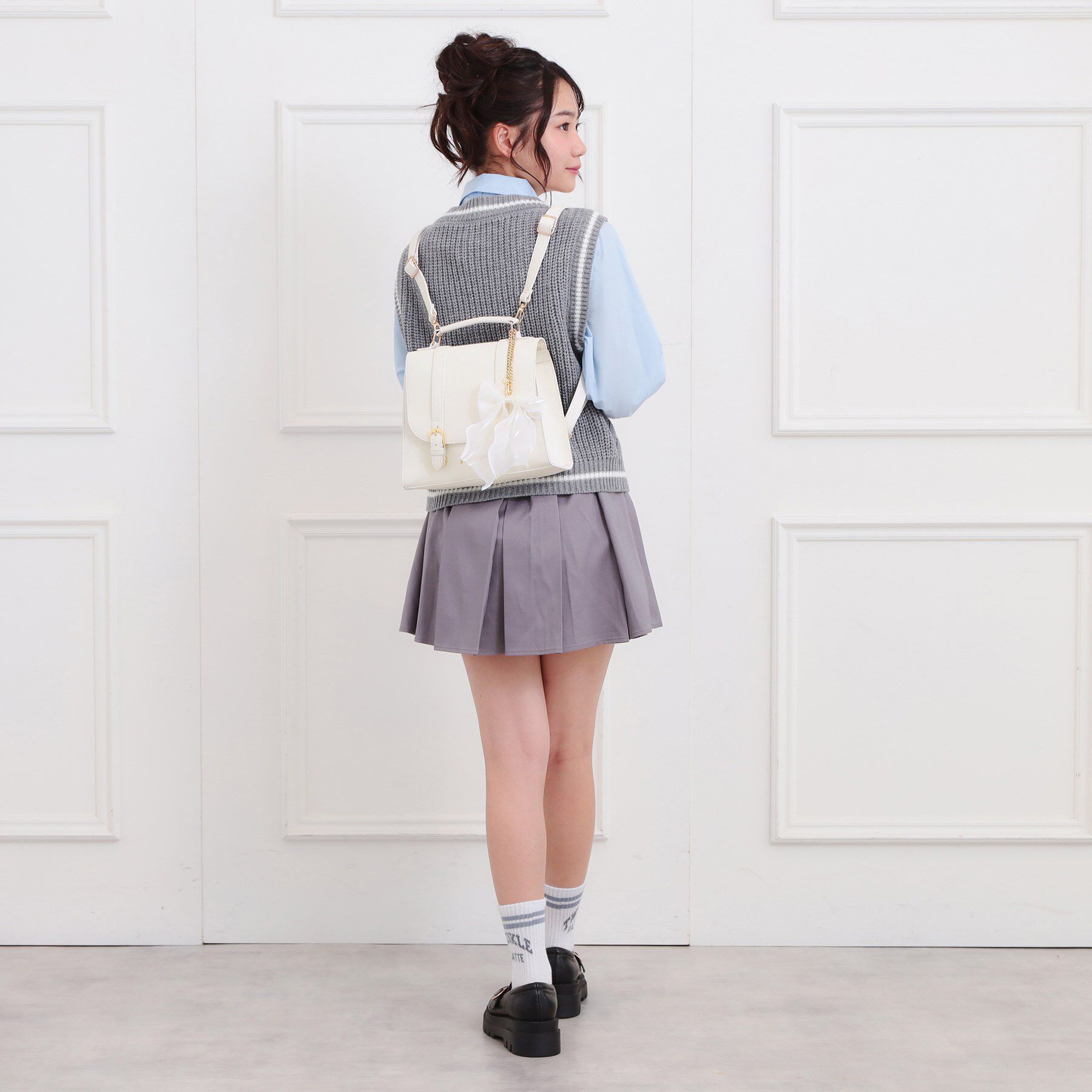 PINK-latte「リボンチャーム付きガーリーサッチェル」|ショルダー・メッセンジャー|