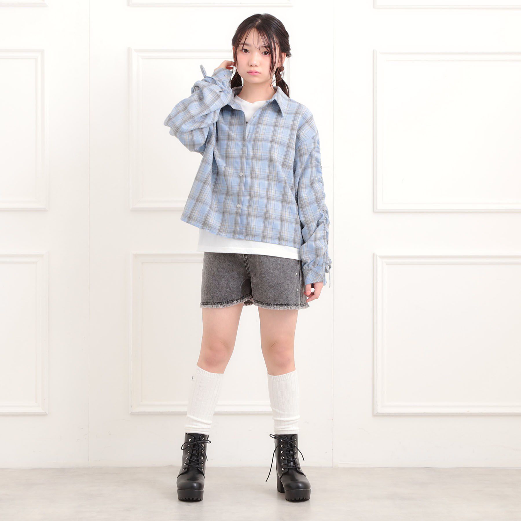 PINK-latte「【セットアイテム】起毛チェックシャツ＋ロンT」|その他|