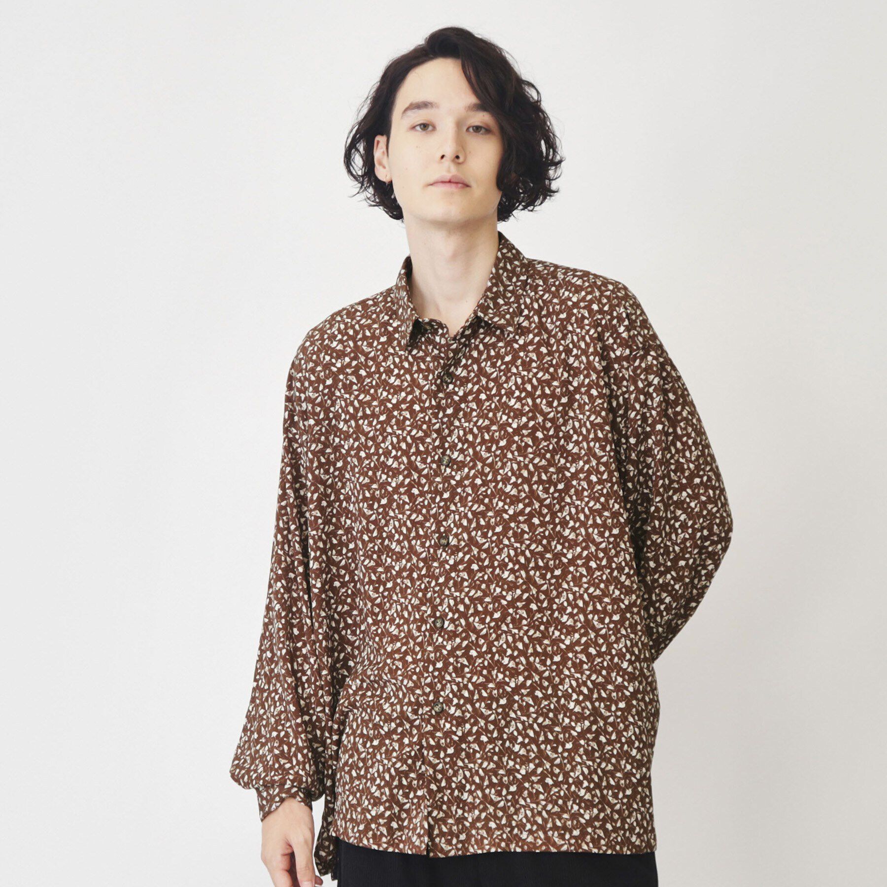 THE SHOP TK「フラワープリントシャツ」|シャツ・ブラウス|ブラウン(144)