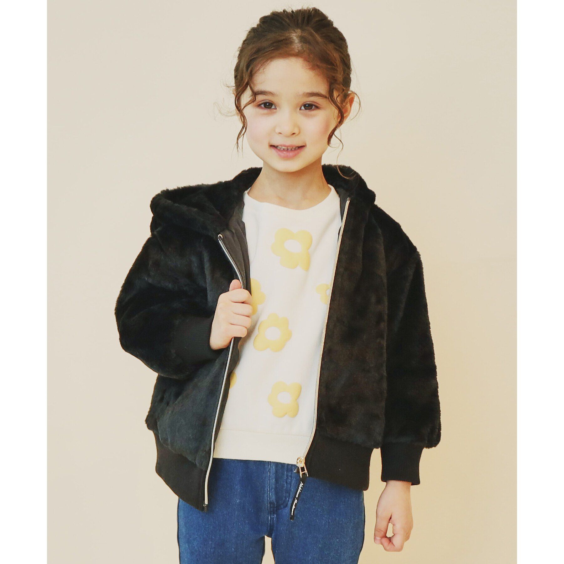 THE SHOP TK「【100－150】ファーフードジップブルゾン/洗濯機OK」|ブルゾン・スタジャン|