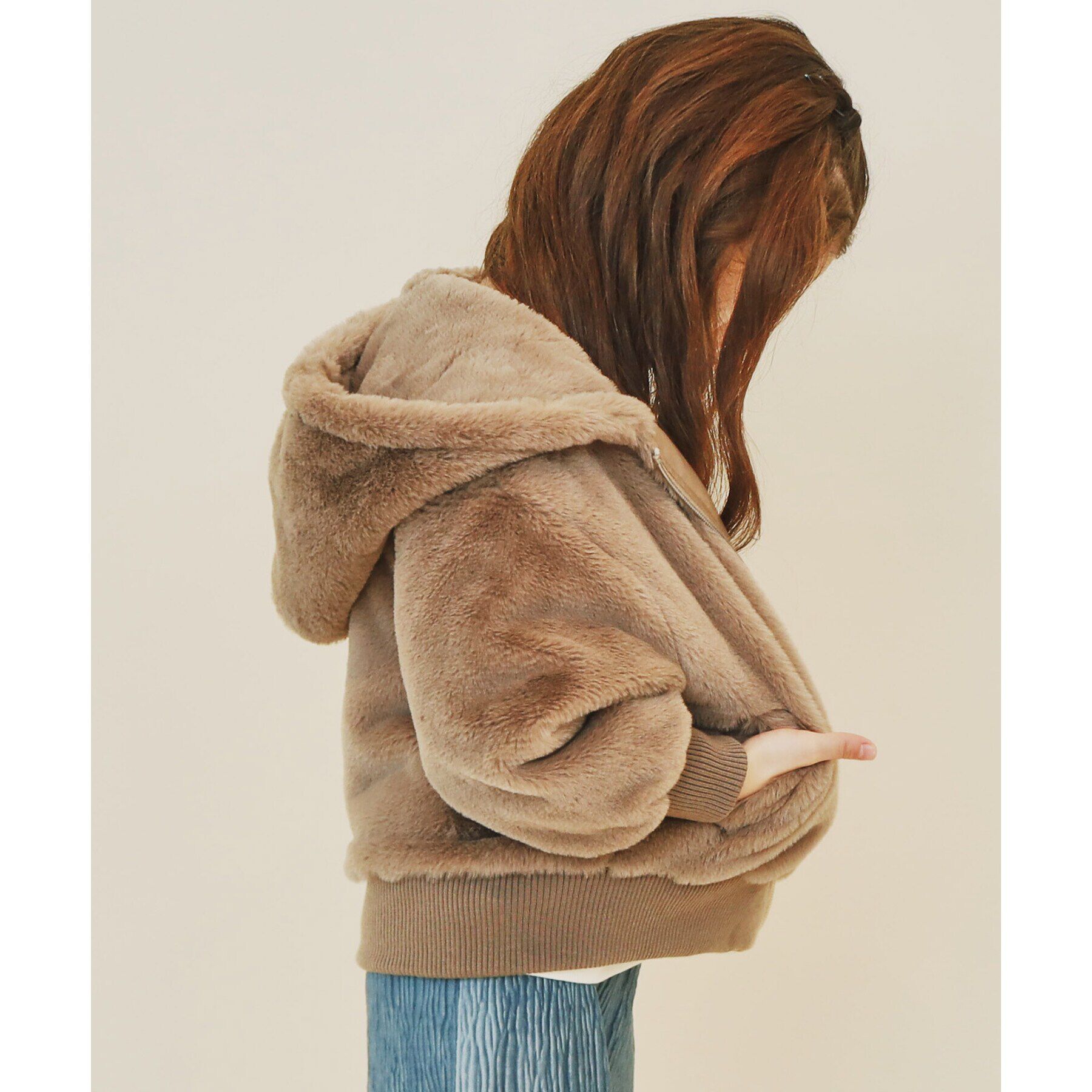 THE SHOP TK「【100－150】ファーフードジップブルゾン/洗濯機OK」|ブルゾン・スタジャン|