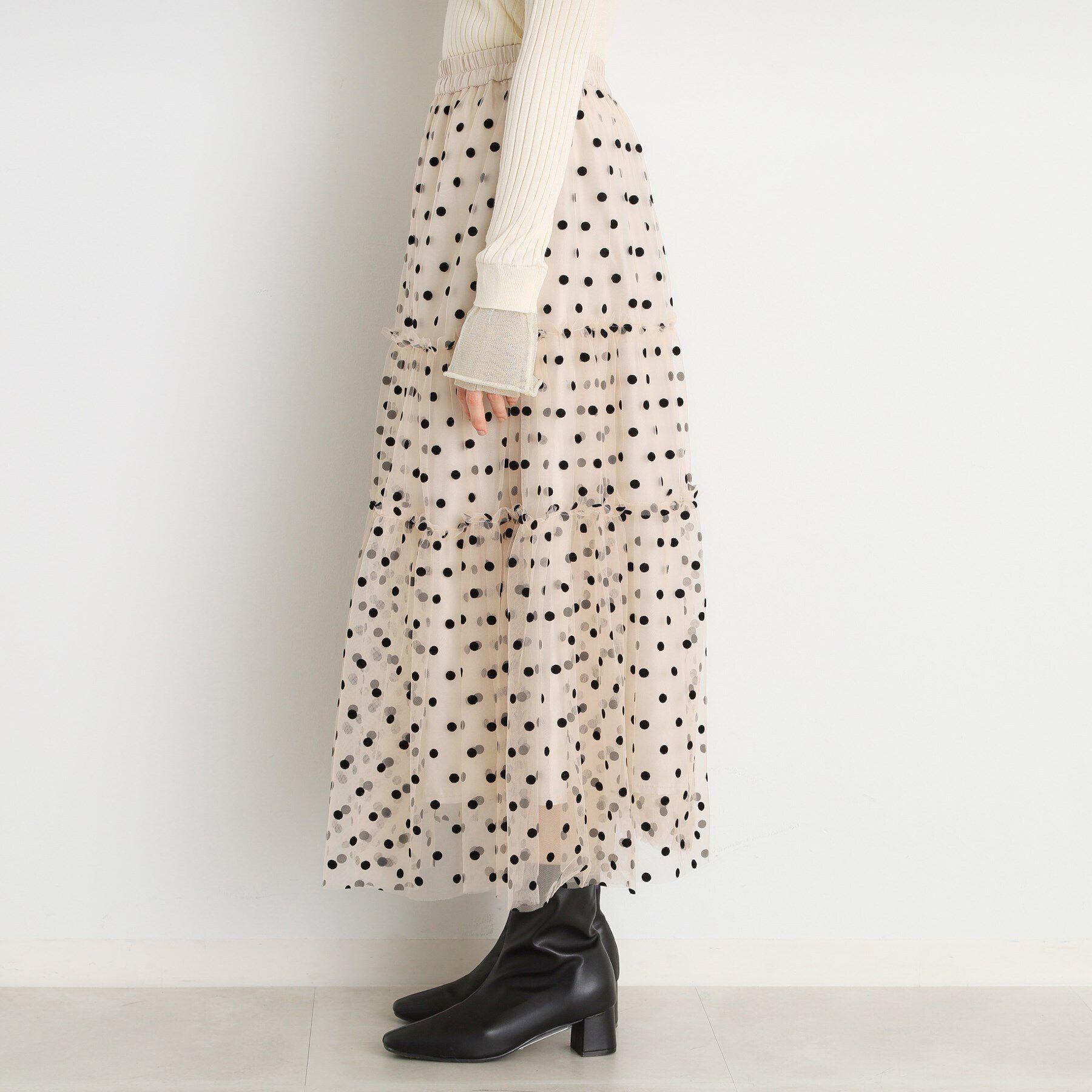 THE SHOP TK「チュールドットスカート【洗える】」|スカート|