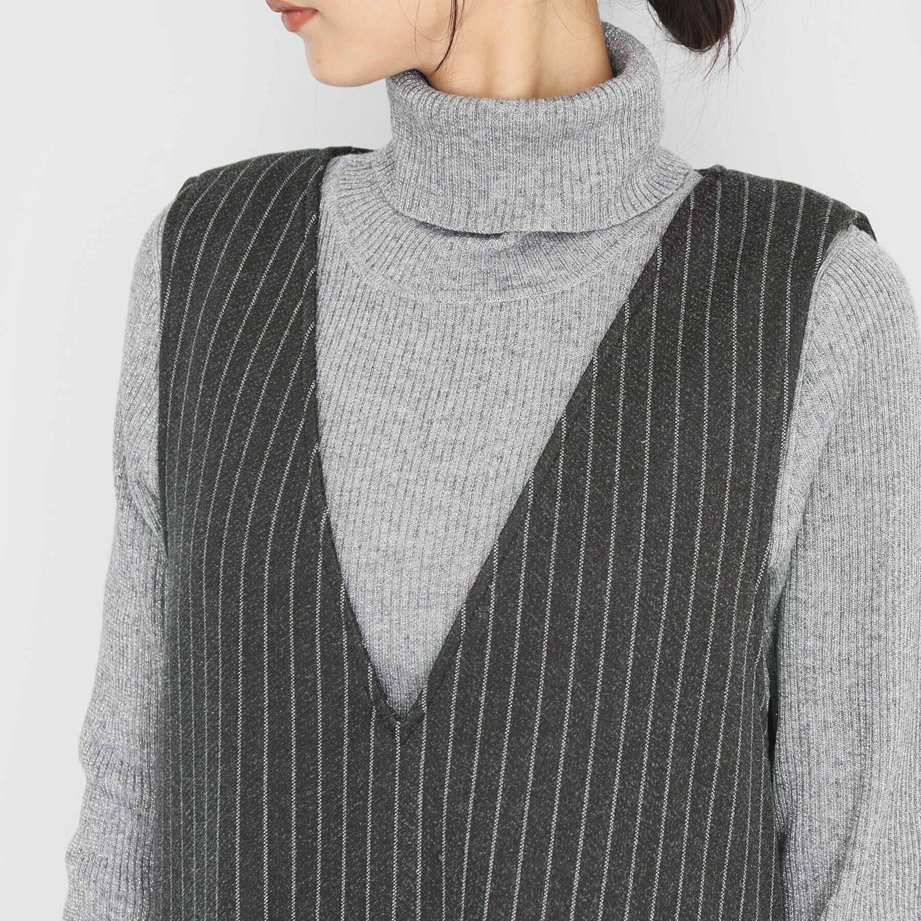 THE SHOP TK「アソート柄Vネックジャンスカ/洗える」|ワンピース|