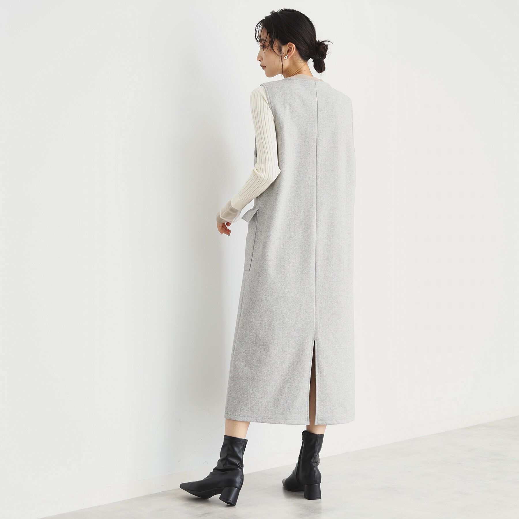 THE SHOP TK「アソート柄Vネックジャンスカ/洗える」|ワンピース|