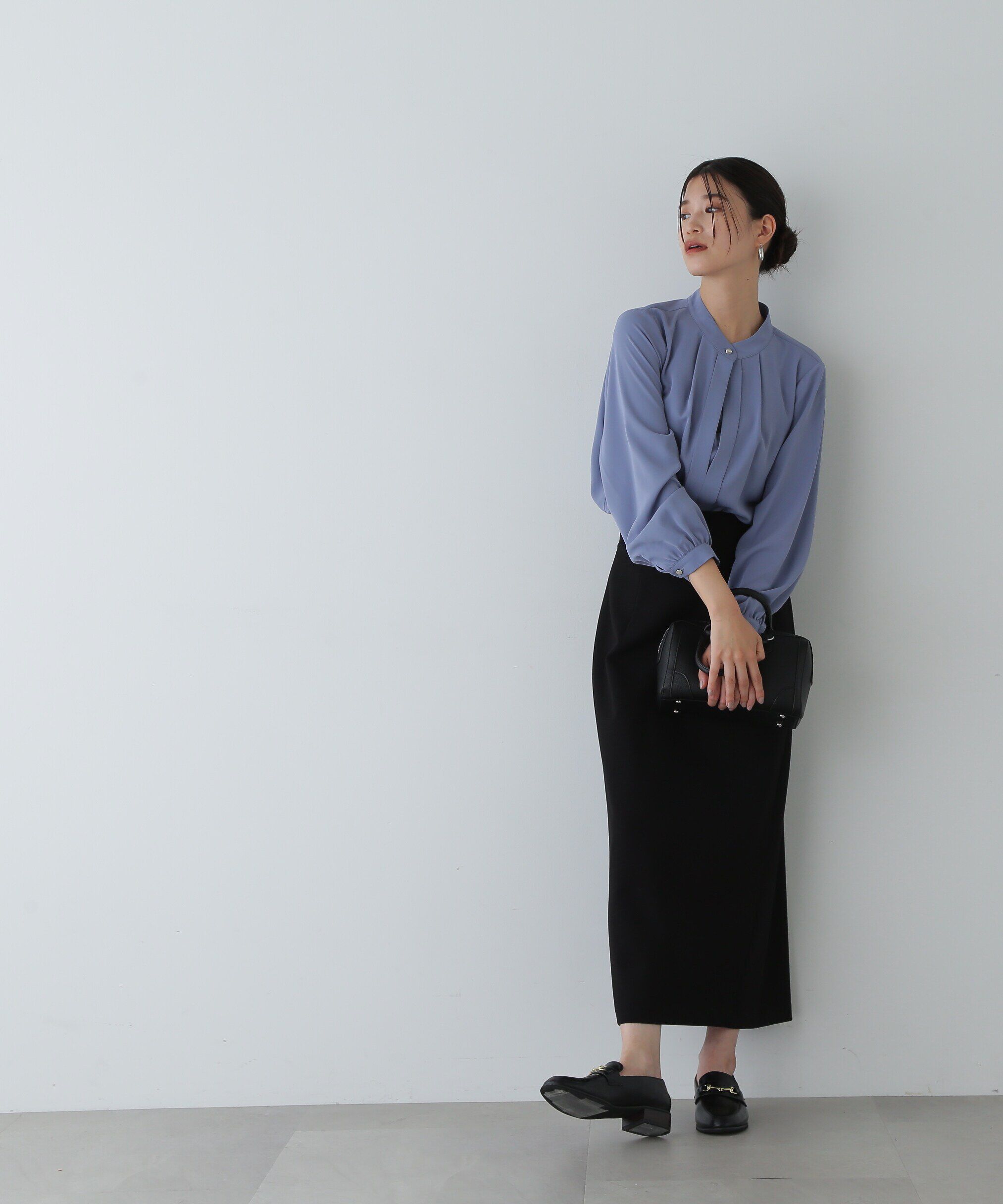  「スタンドカラーフロントタックブラウス」|シャツ・ブラウス|