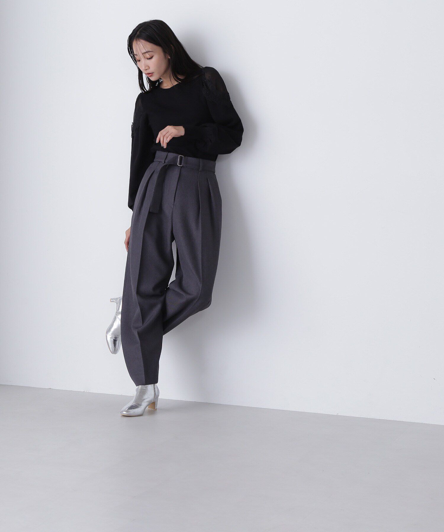  「フラワーレーストリミングニット」|ニット・セーター|