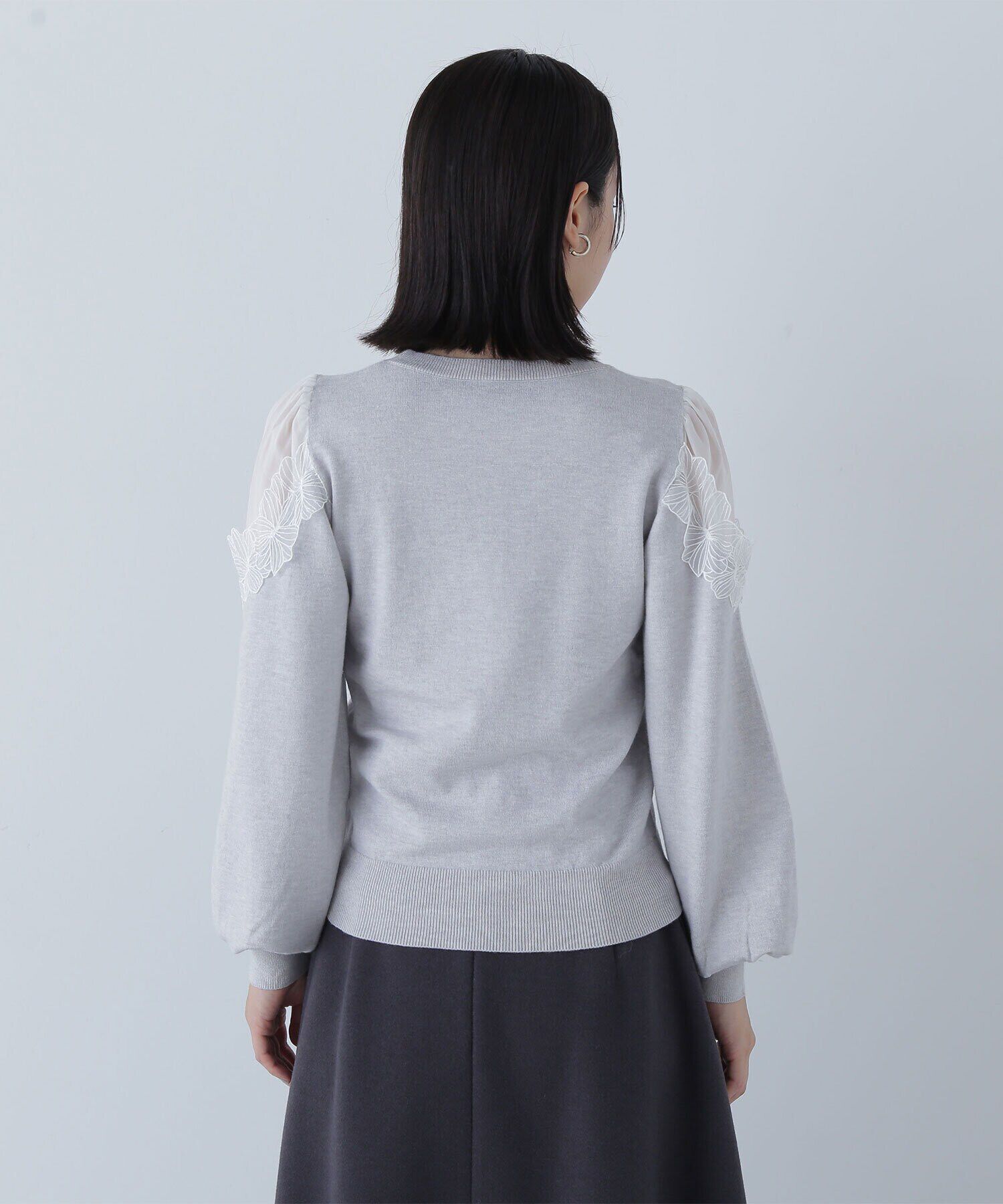  「フラワーレーストリミングニット」|ニット・セーター|