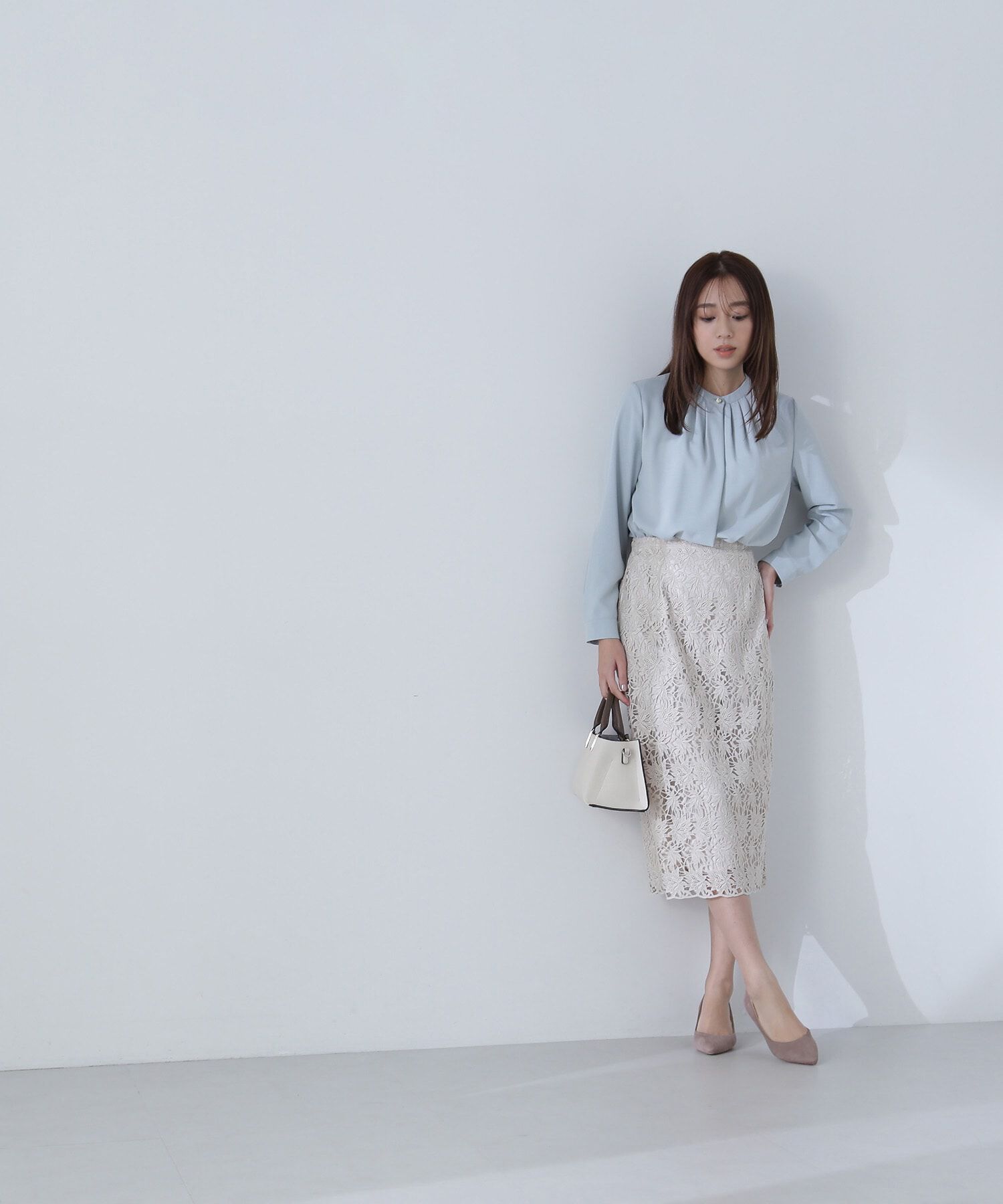  「ケミカルレースタイトスカート」|スカート|ベージュ