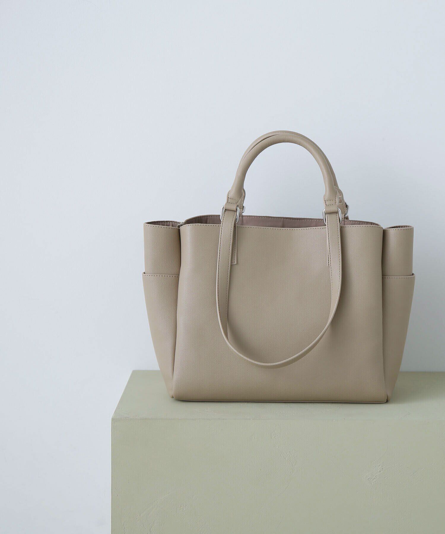  「ライトウエイト2wayハンドルトートバッグ」|トートバッグ|ベージュ