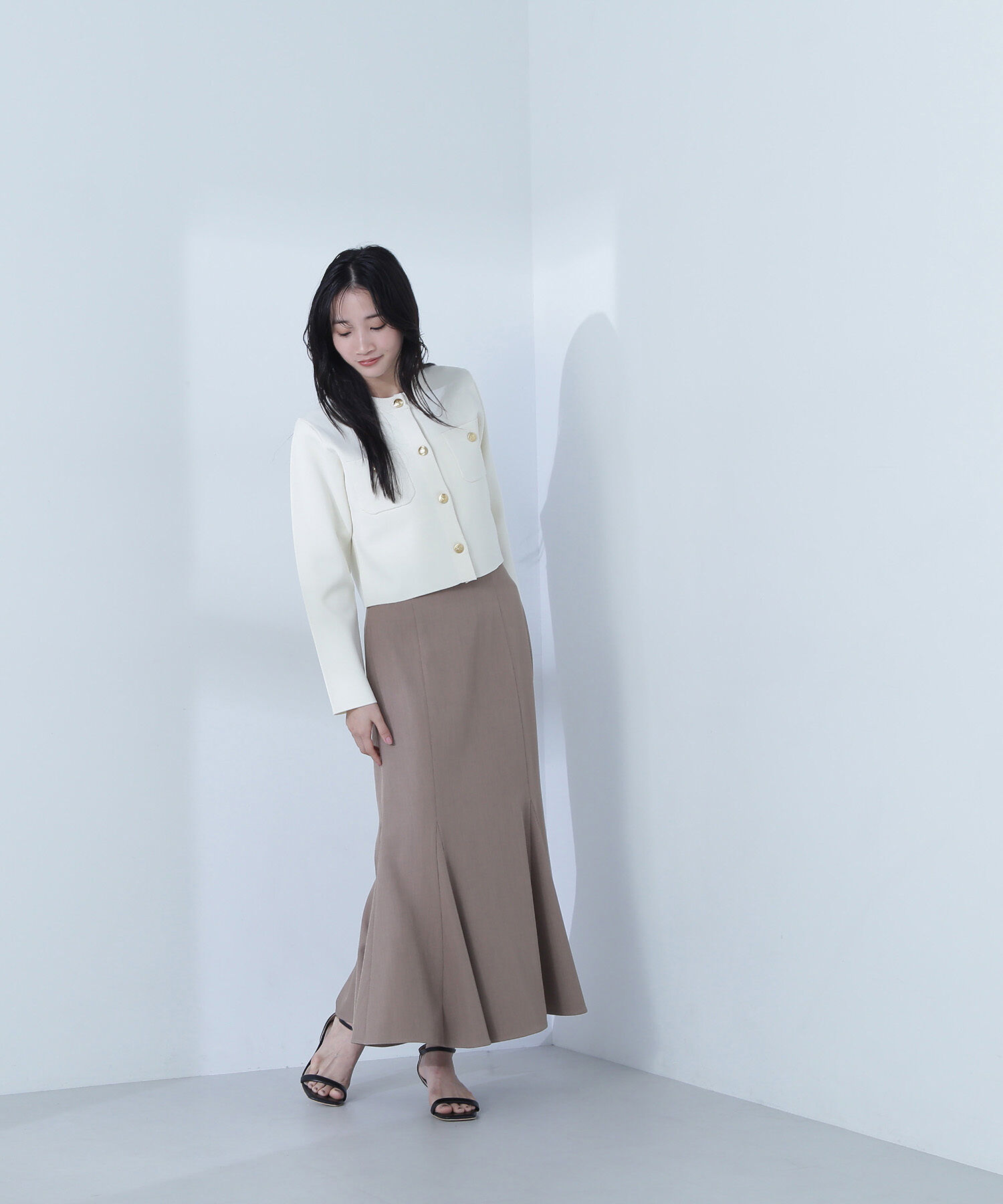  「ヘム切替マーメイドスカート」|スカート|