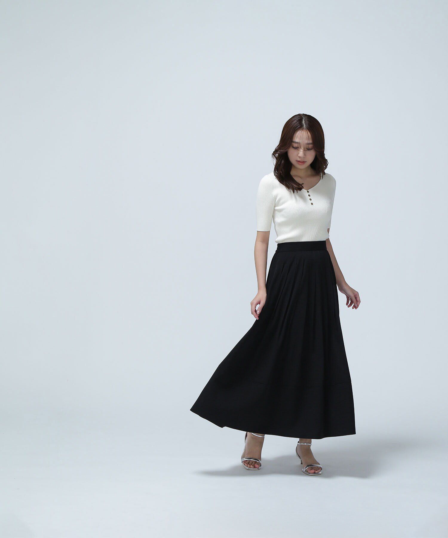  「タックプリーツフレアスカート」|スカート|クロ