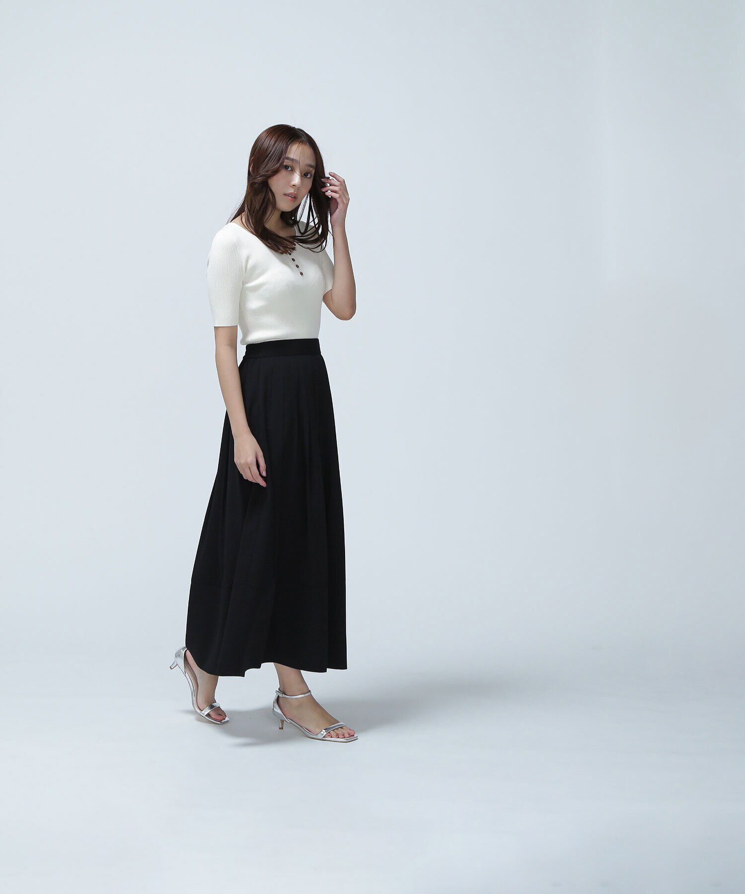  「タックプリーツフレアスカート」|スカート|