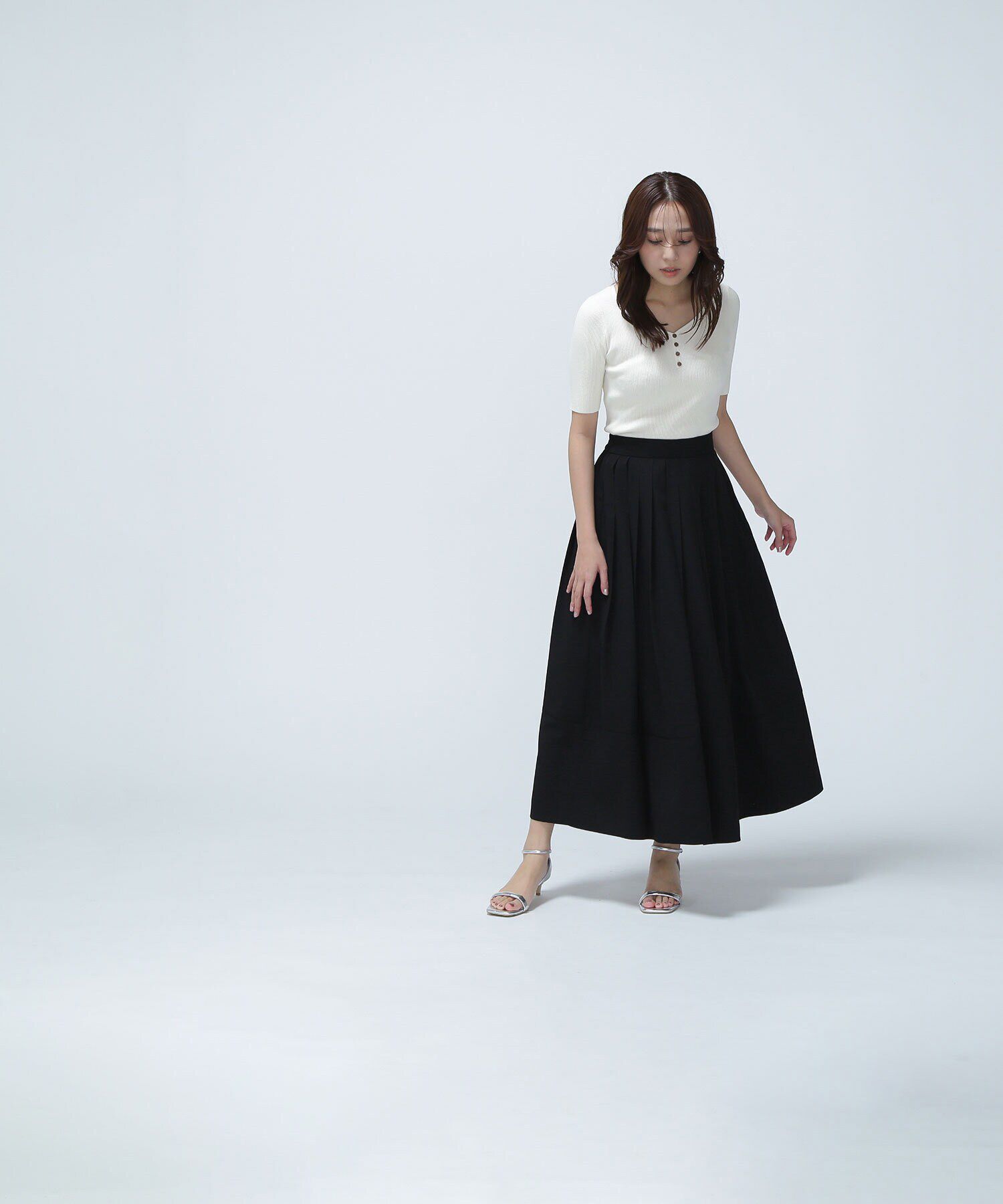  「タックプリーツフレアスカート」|スカート|