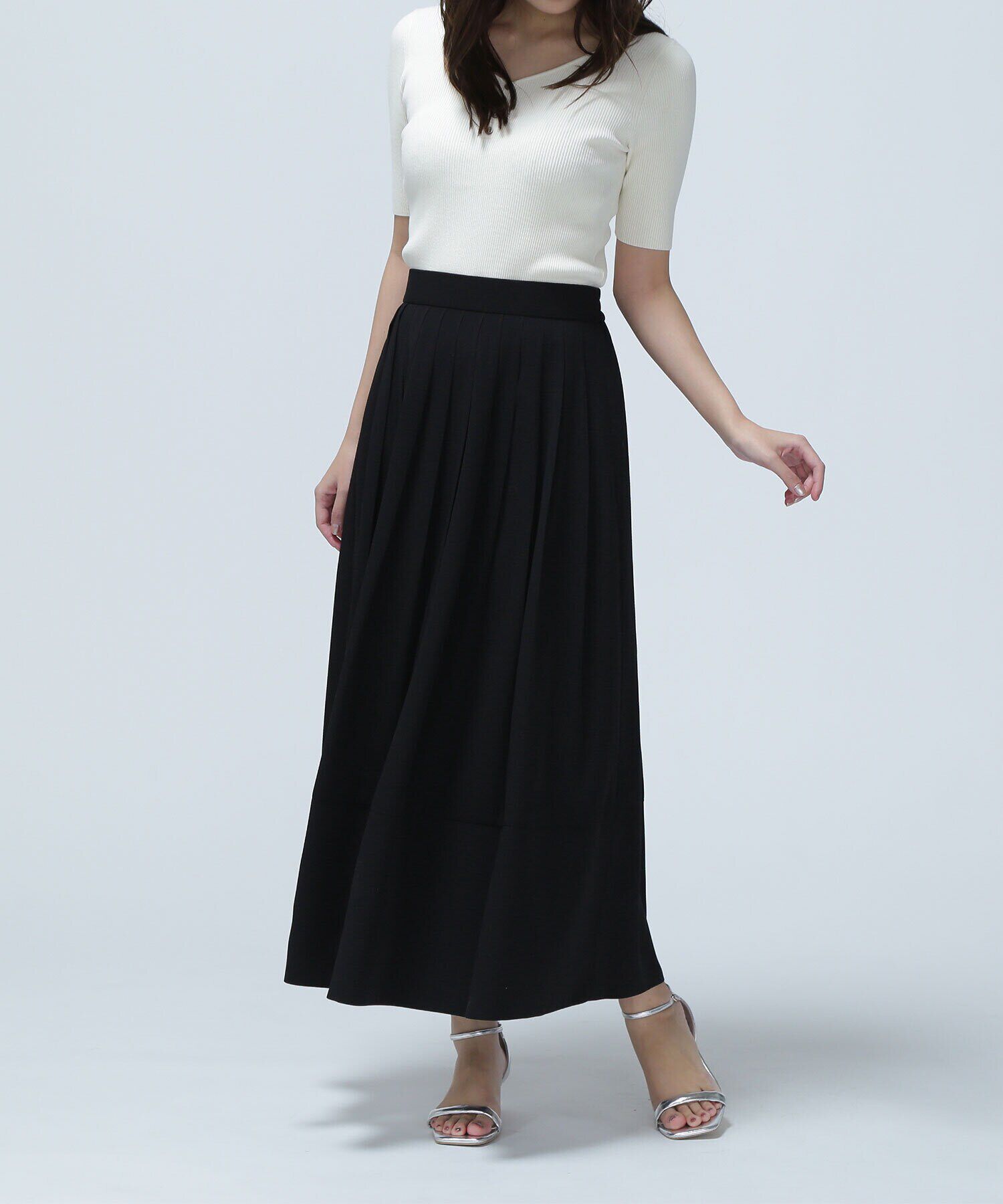  「タックプリーツフレアスカート」|スカート|